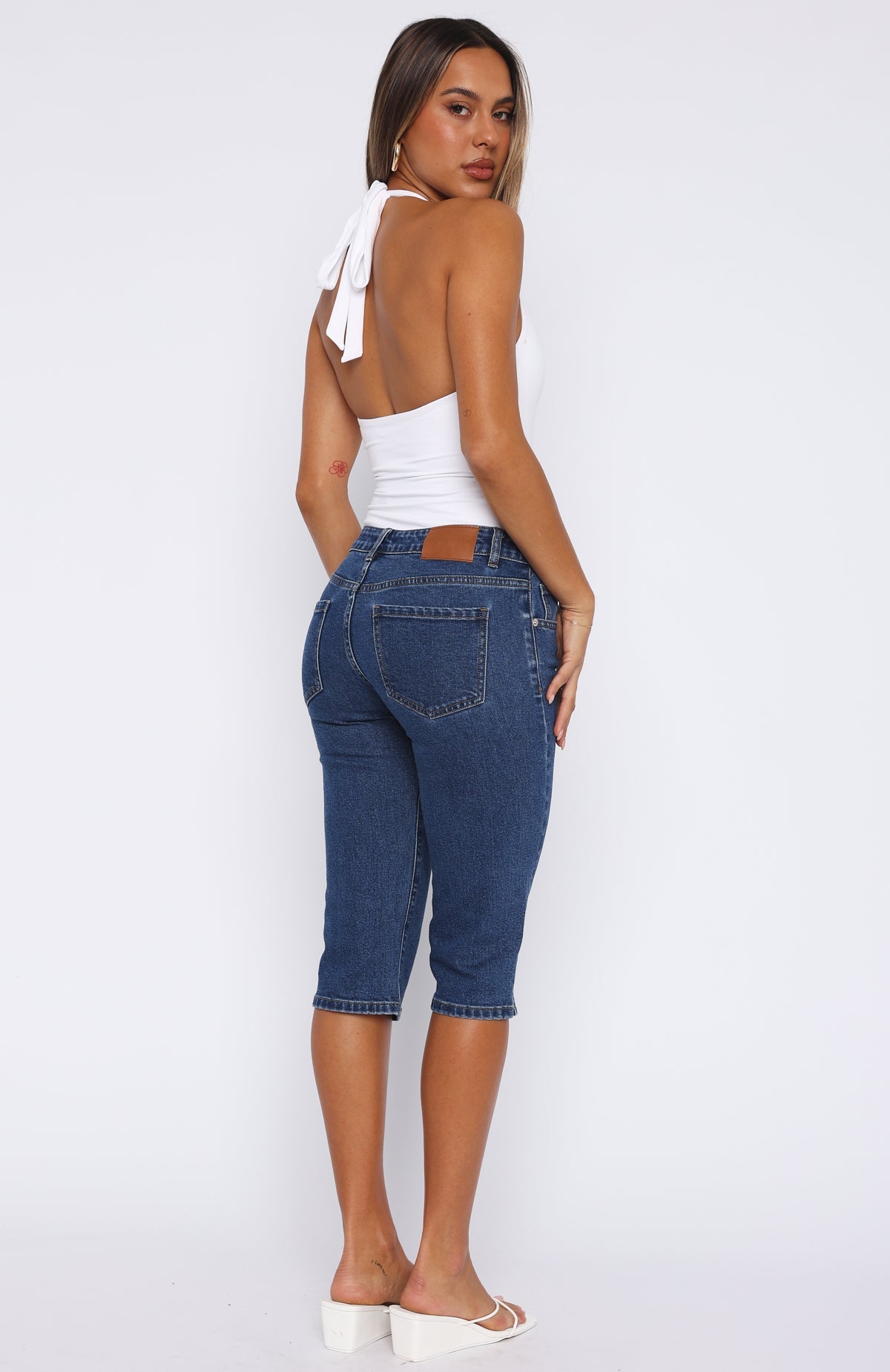 Trending Annie Low Rise Capri Jeans Dark Blue