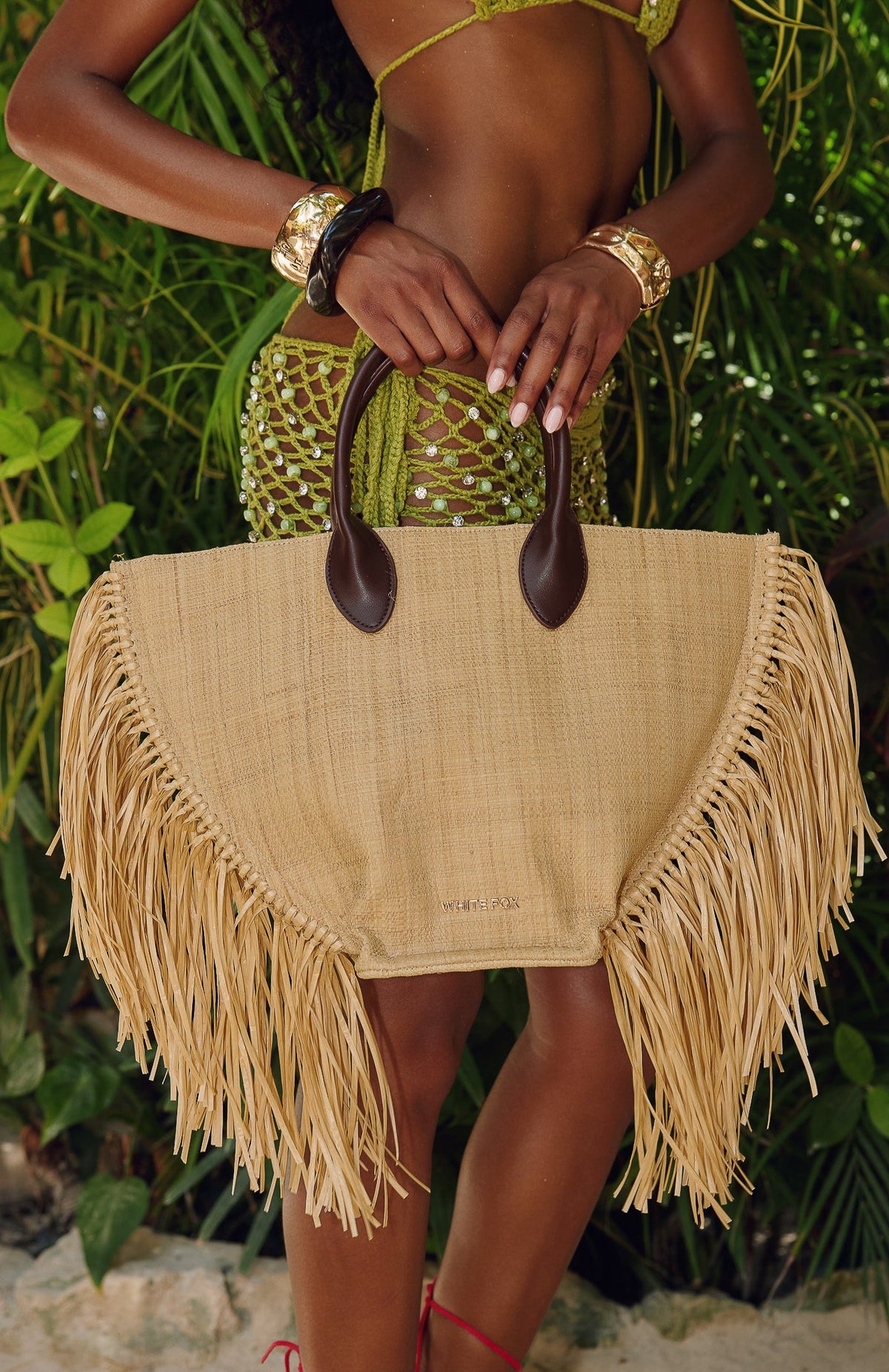 Trending Aoife Top Handle Straw Bag ChocolateNatural