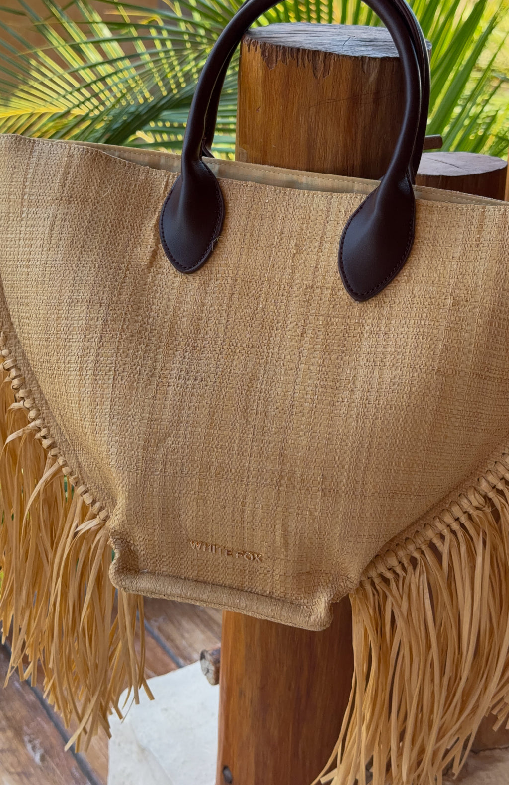 Trending Aoife Top Handle Straw Bag ChocolateNatural