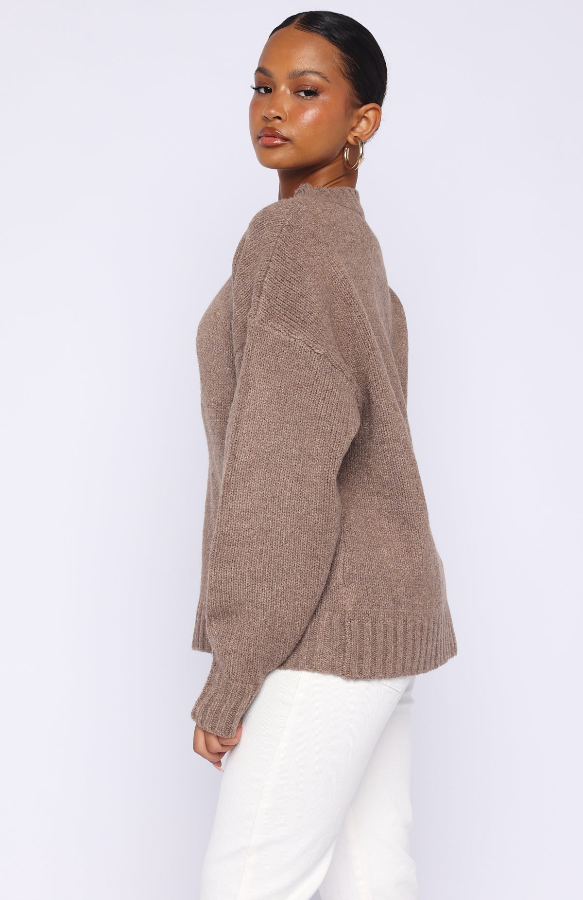 Trending Apres Ski With Me Knit Sweater Taupe