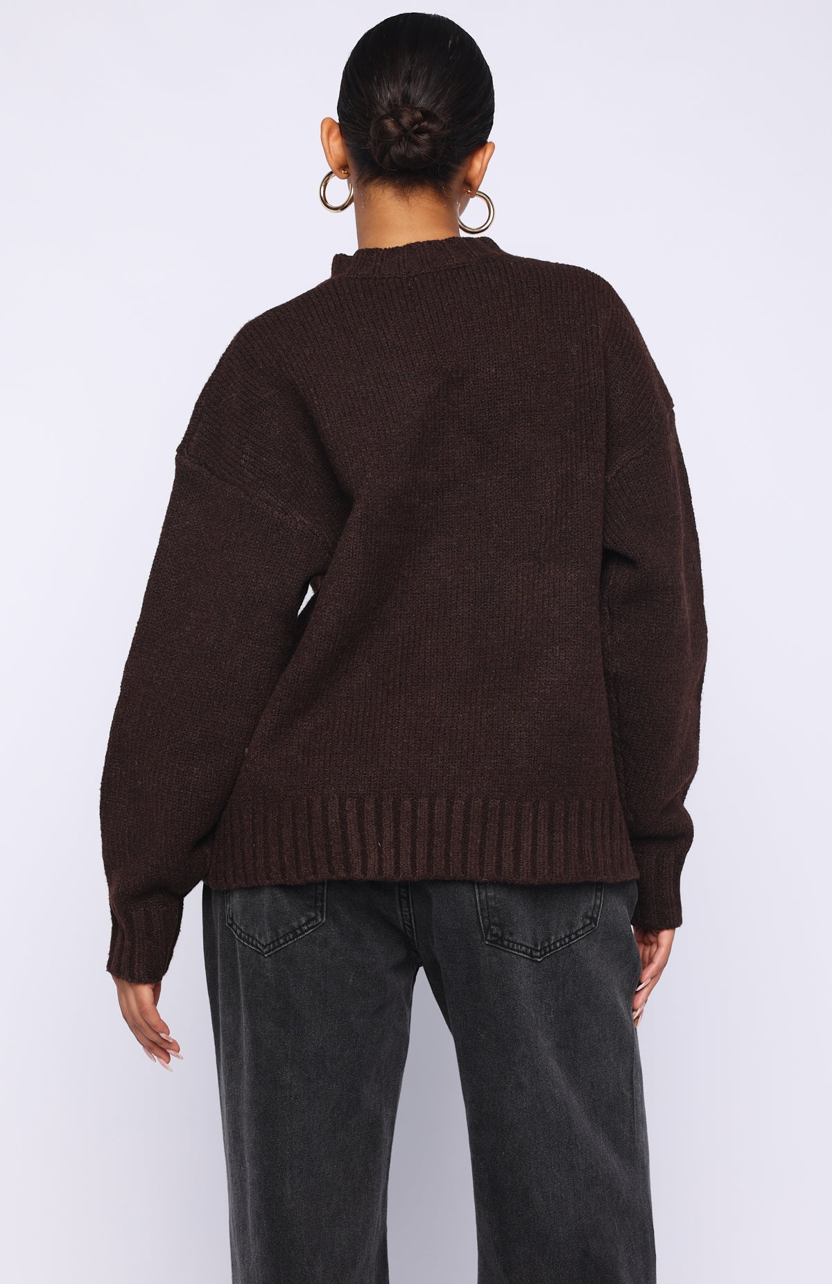 Trending Apres Ski With Me Knit Sweater Chocolate