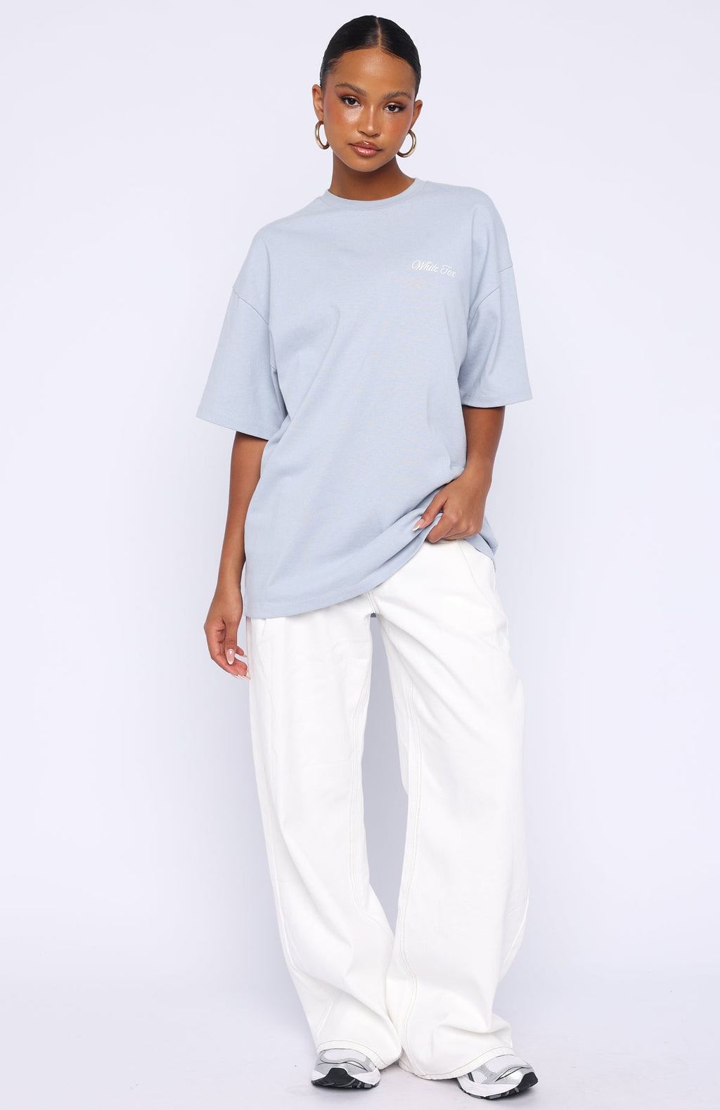 Trending At Second Glance Oversized Tee Light Blue