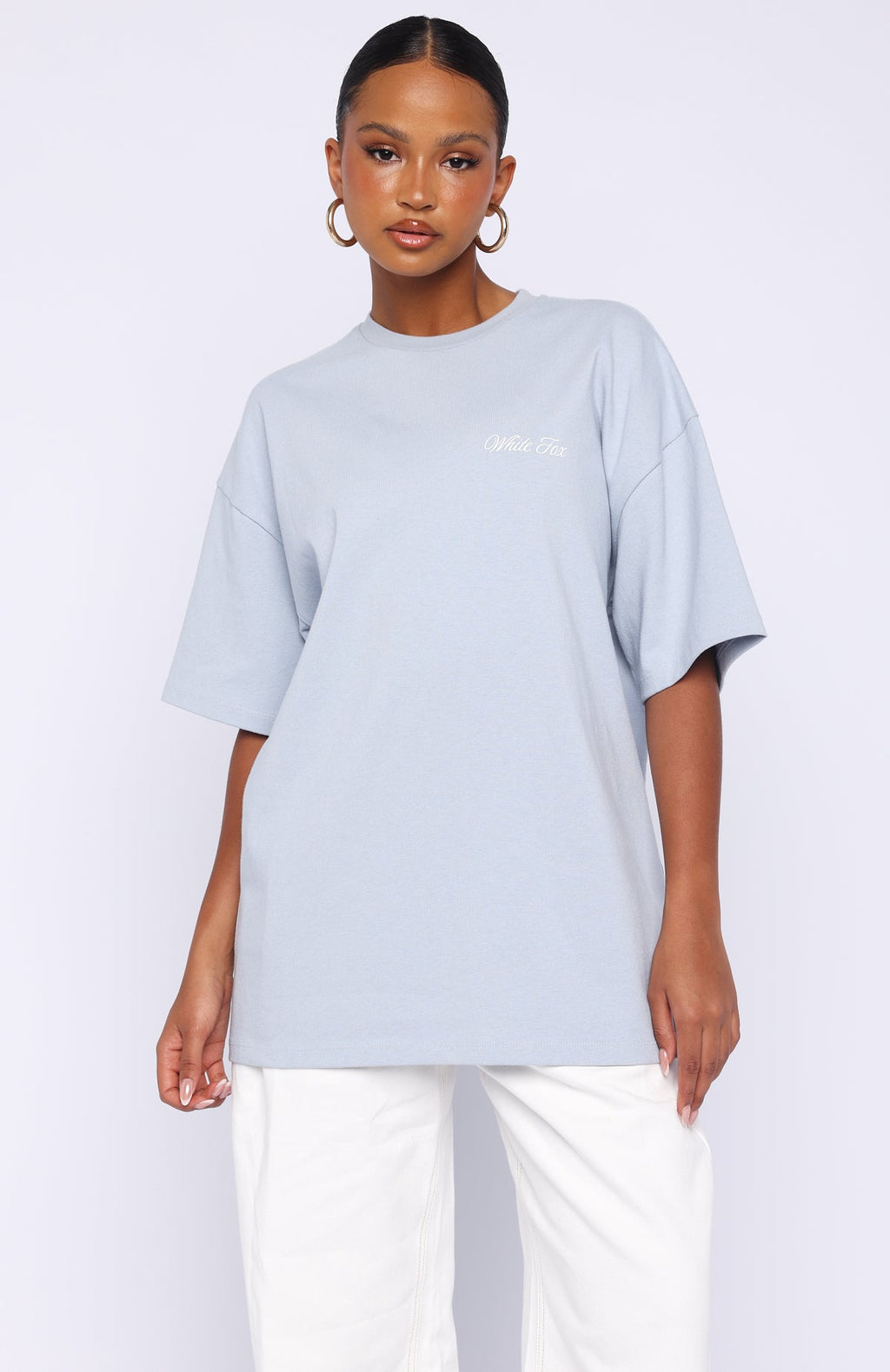 Trending At Second Glance Oversized Tee Light Blue