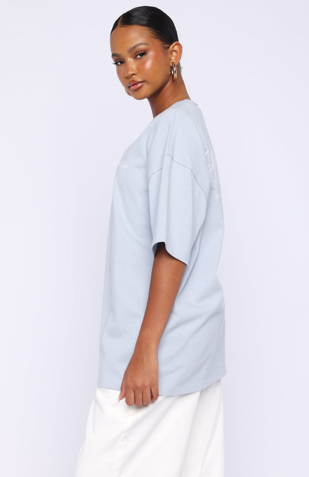 Trending At Second Glance Oversized Tee Light Blue