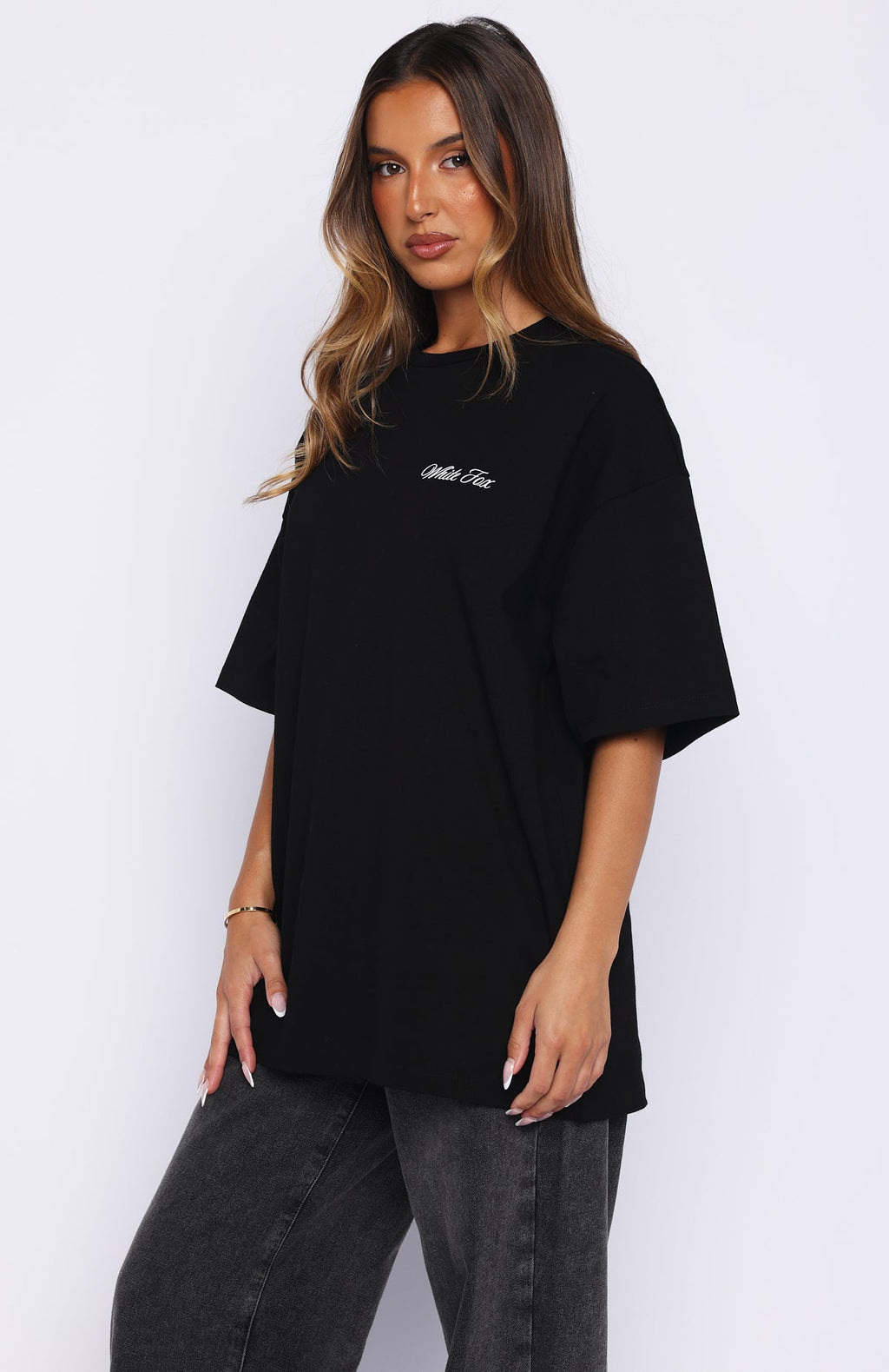 Trending At Second Glance Oversized Tee Black