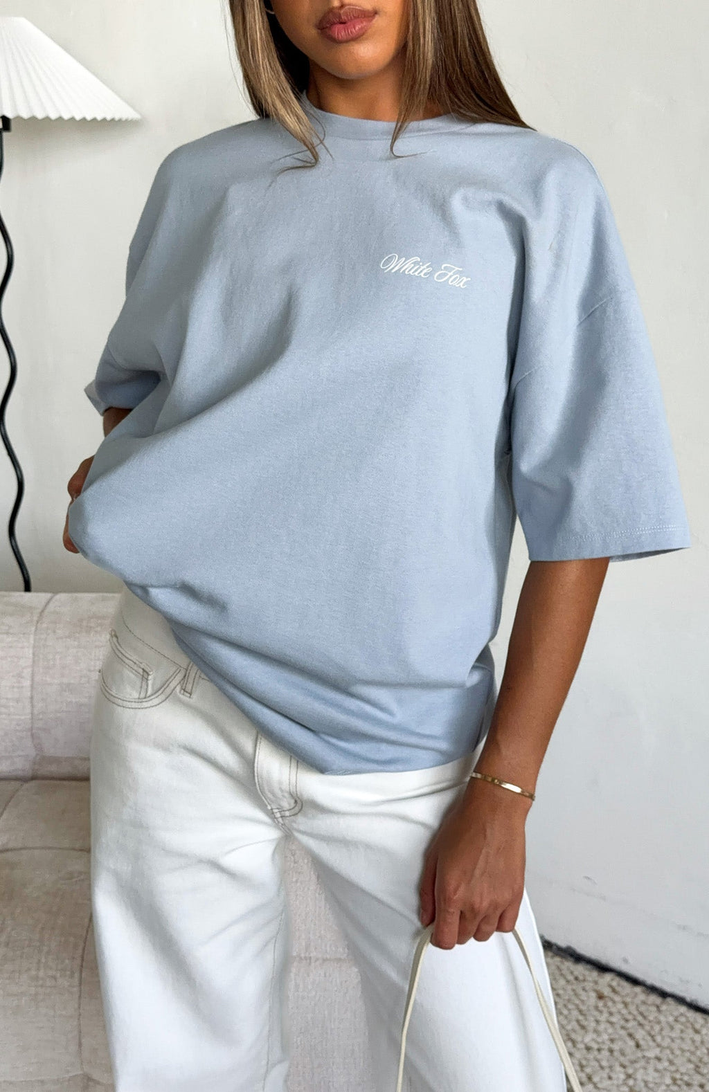 Trending At Second Glance Oversized Tee Light Blue