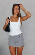 Trending Back To Business Mini Skort Black Stripe