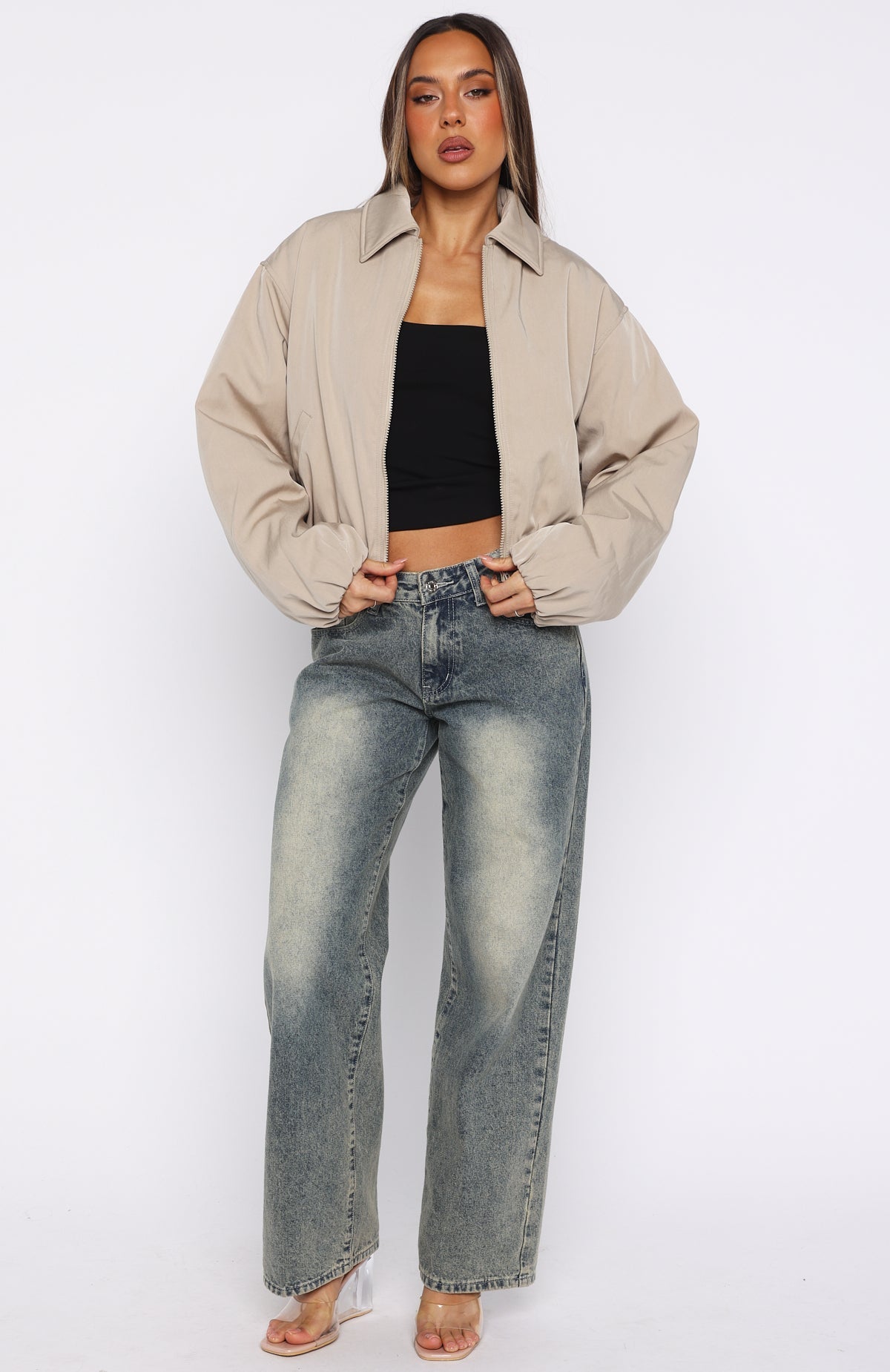 Trending Back To Friends Jacket Sand