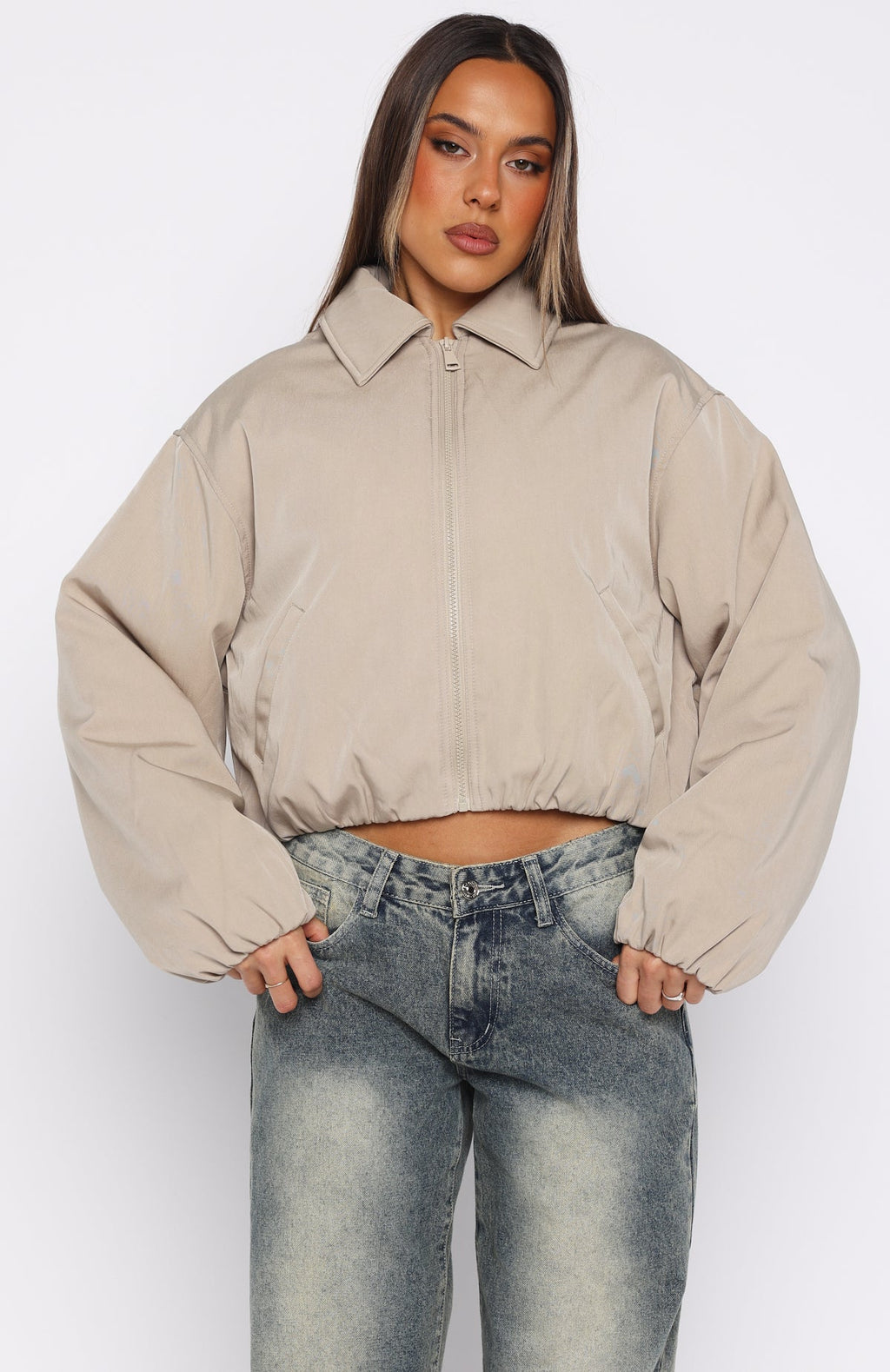 Trending Back To Friends Jacket Sand