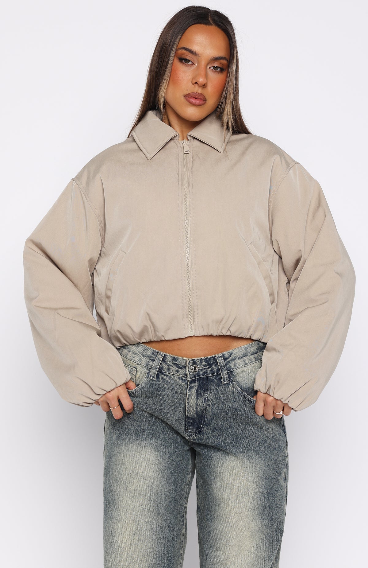Trending Back To Friends Jacket Sand
