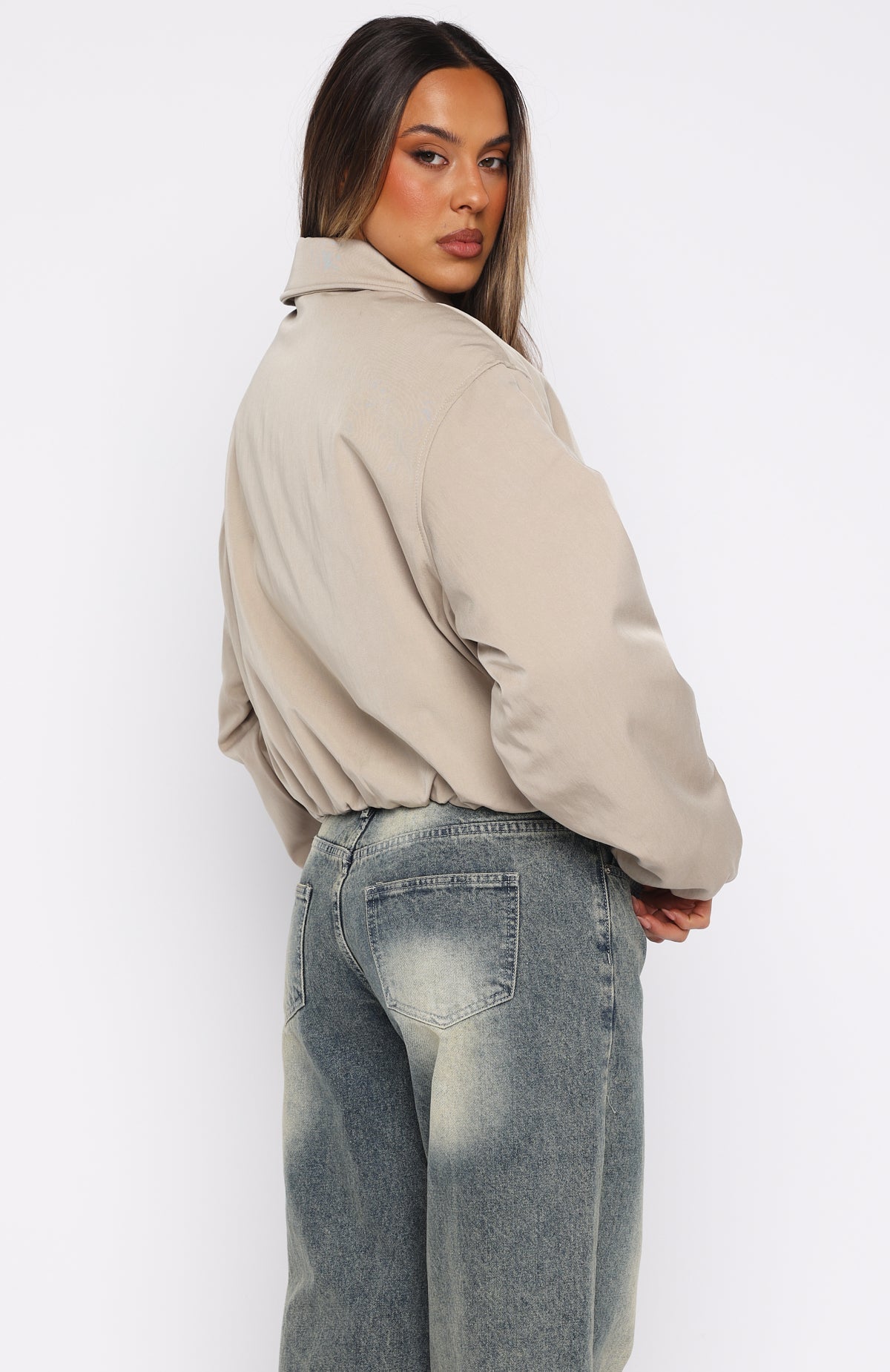 Trending Back To Friends Jacket Sand