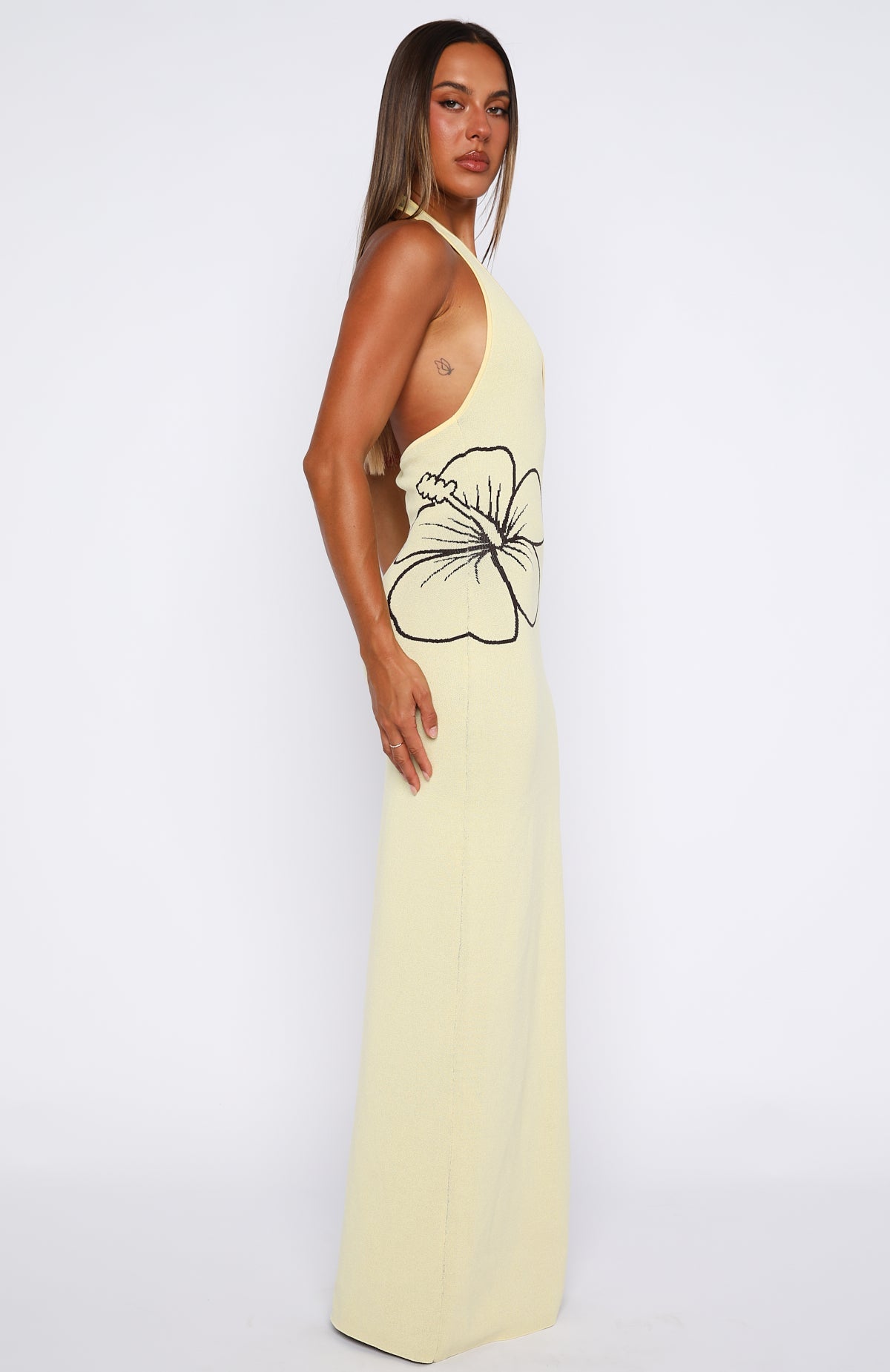 Trending Baddie Era Knit Maxi Dress Lemon