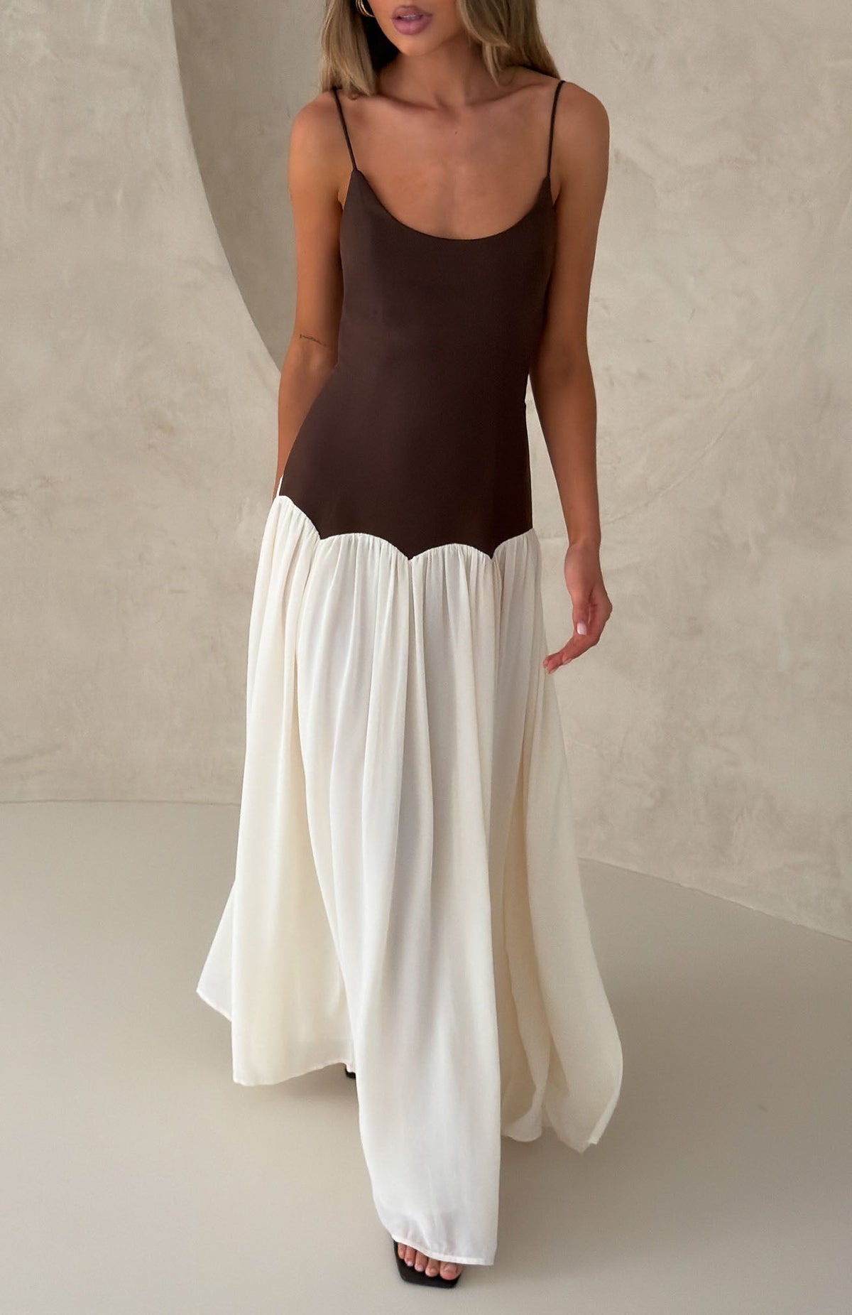 Trending Be My Date Maxi Dress ChocolateCream