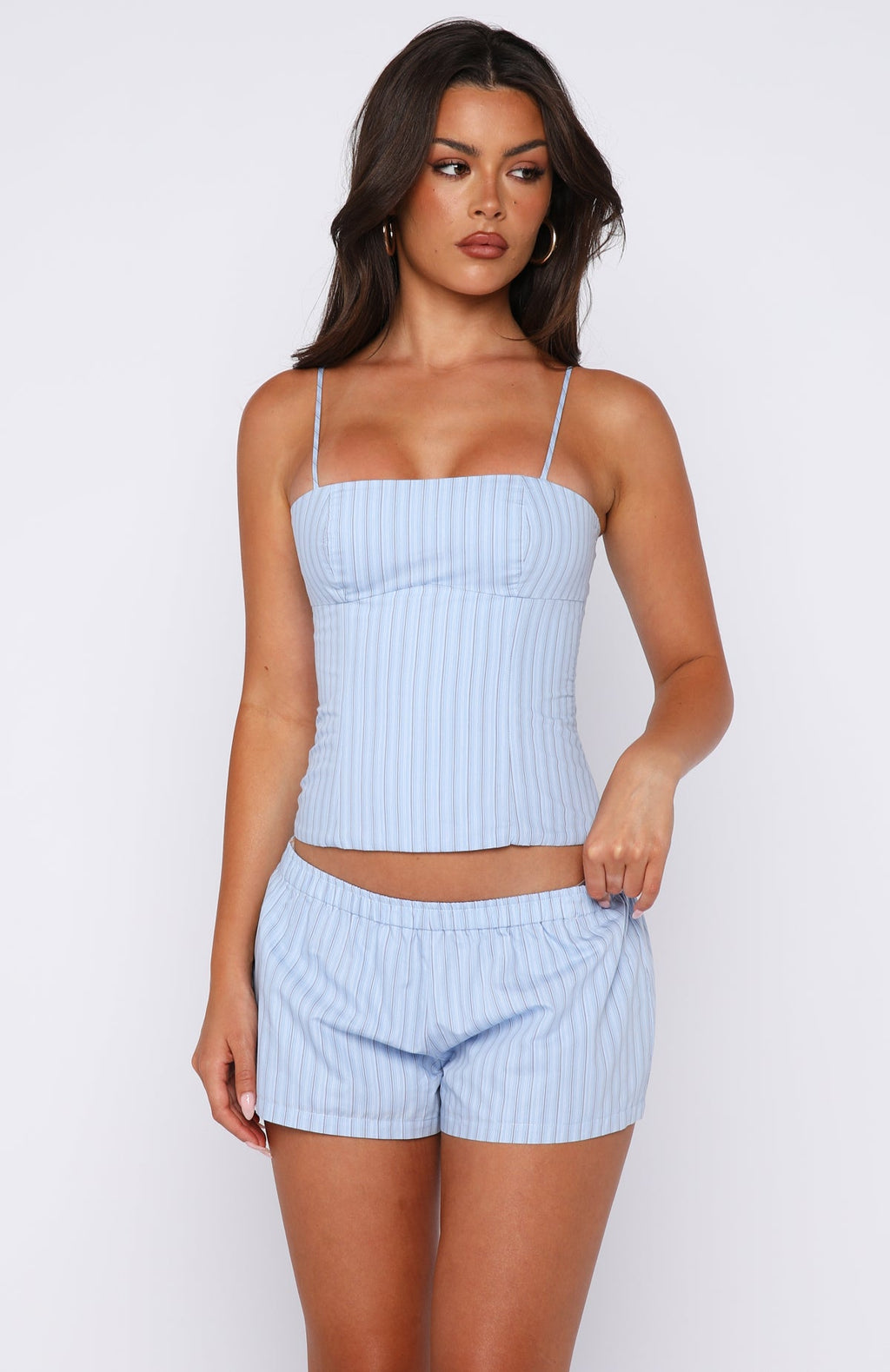 Trending Born To Glow Bustier Blue Stripe