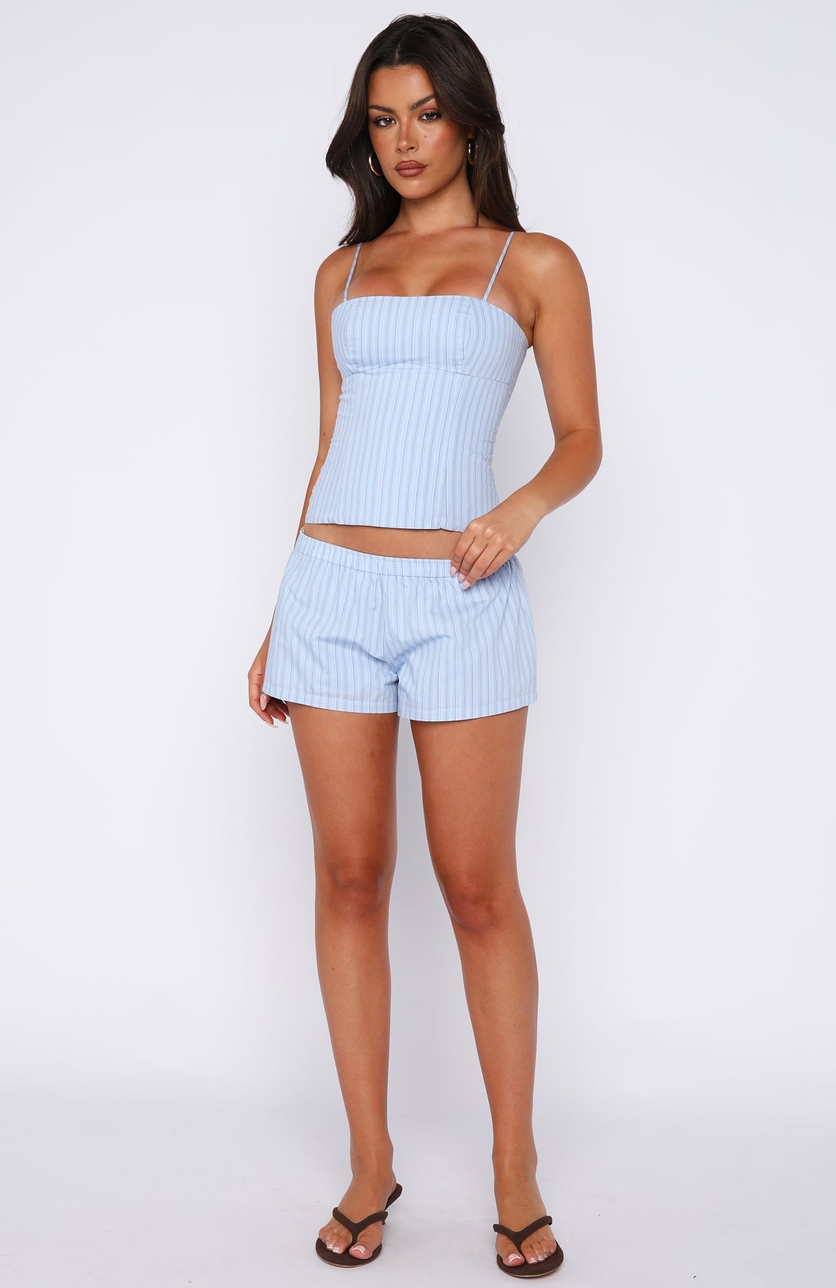 Trending Born To Glow Bustier Blue Stripe