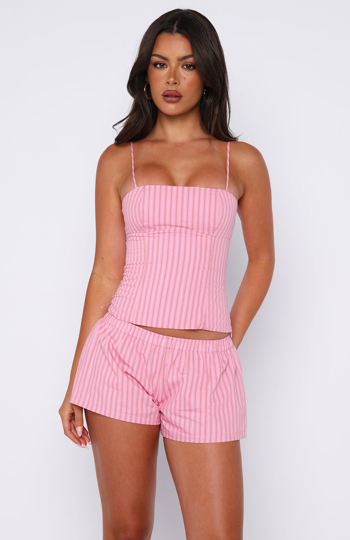 Trending Born To Glow Shorts Pink Stripe