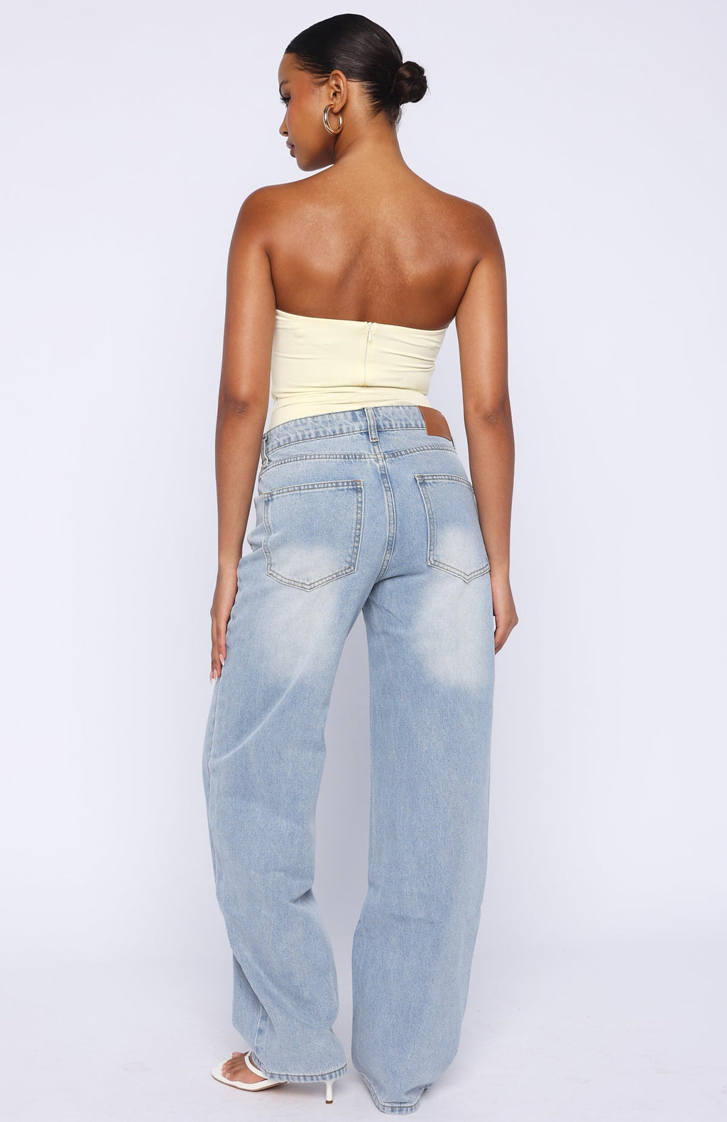 Trending Born To Shine High Waisted Barrel Jeans Light Blue Wash