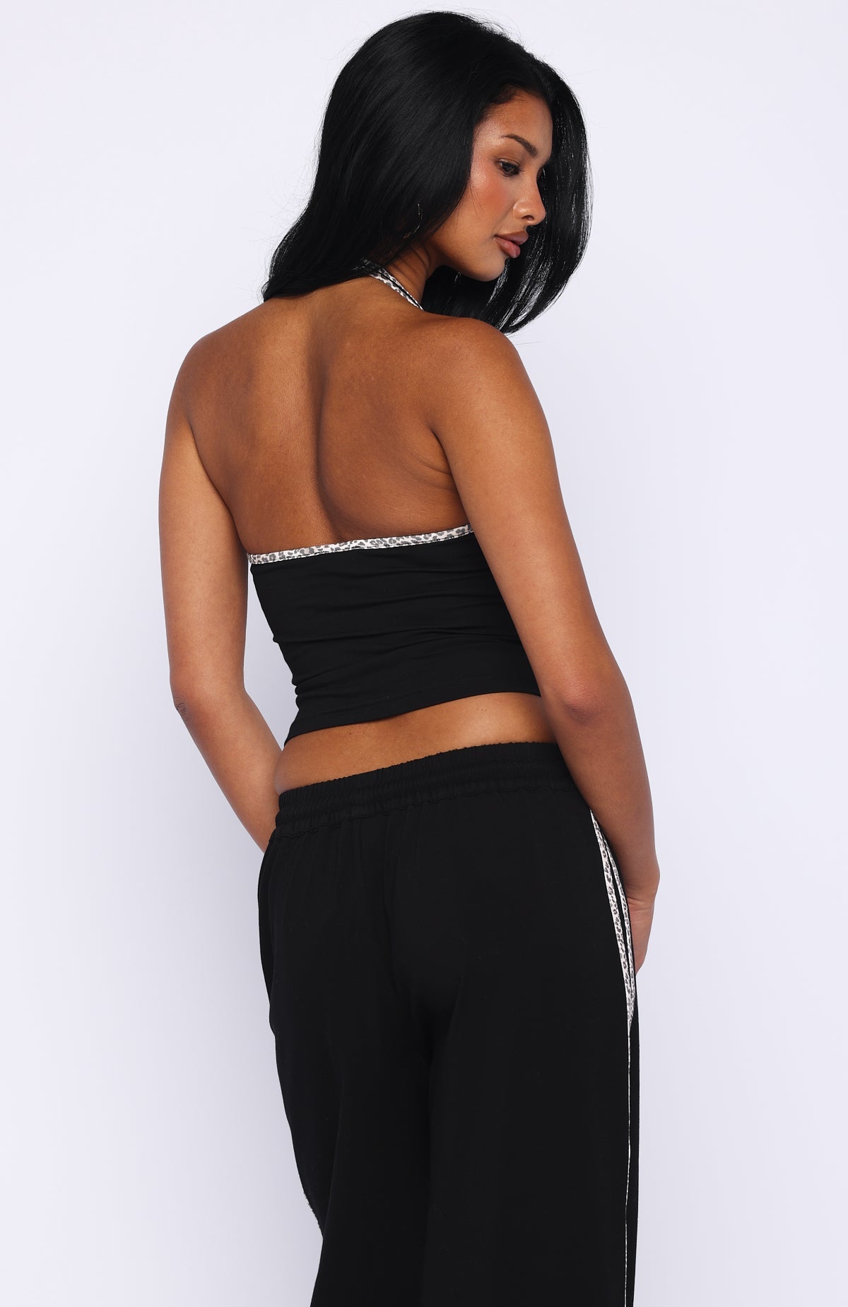 Trending Boss Babe Vibes Halter Top Black
