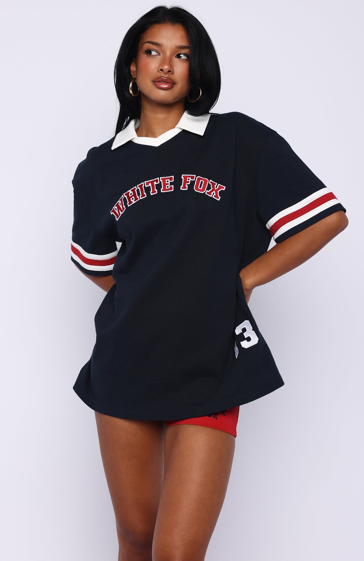 Trending Break It Up Oversized Jersey Navy