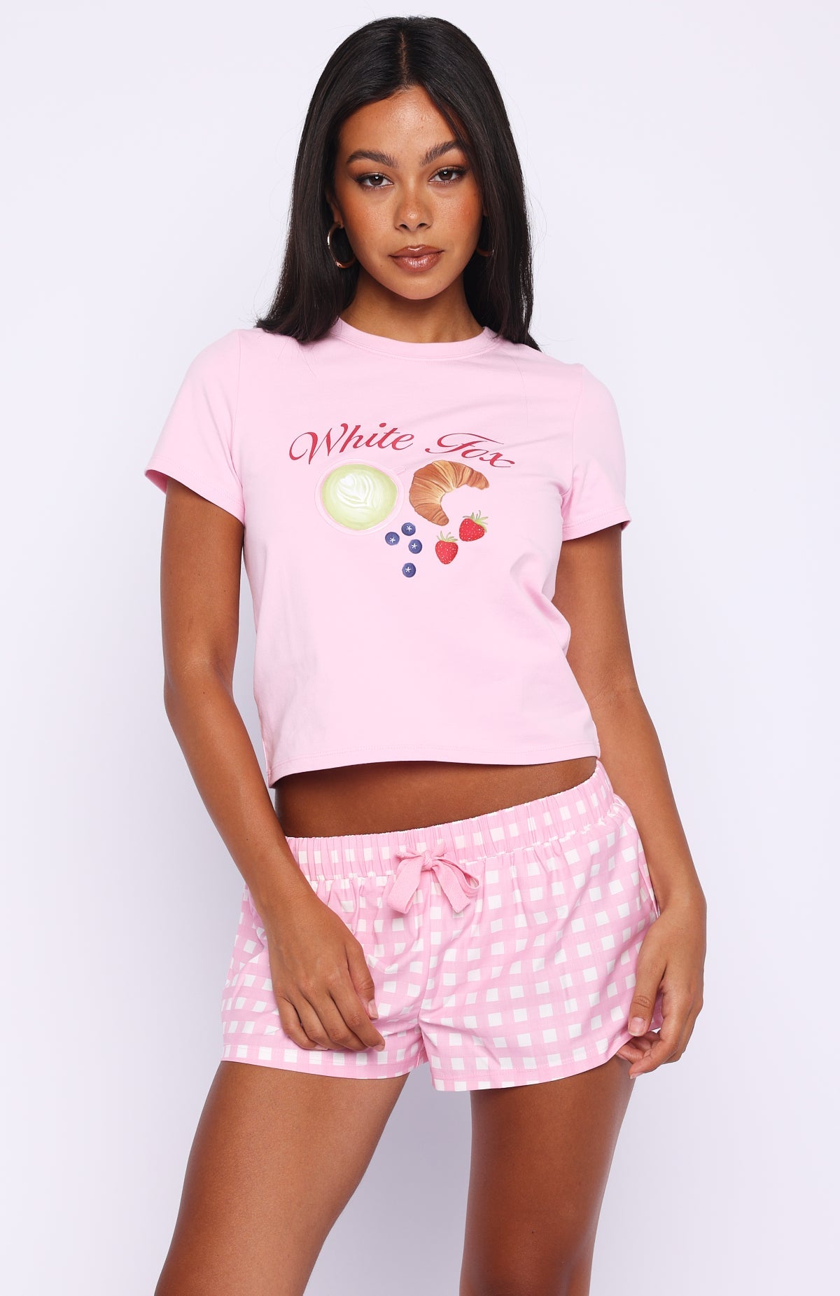 Trending Breakfast In Bed Pyjama Set Pink