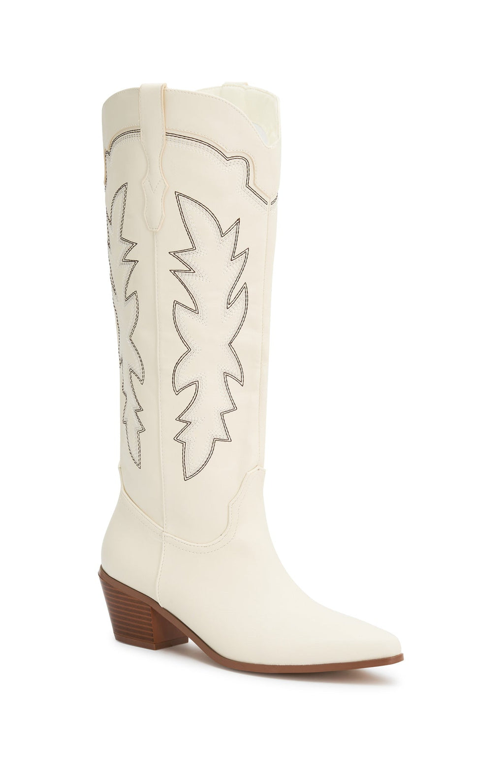 Trending Briar Knee High Cowboy Boots Cream