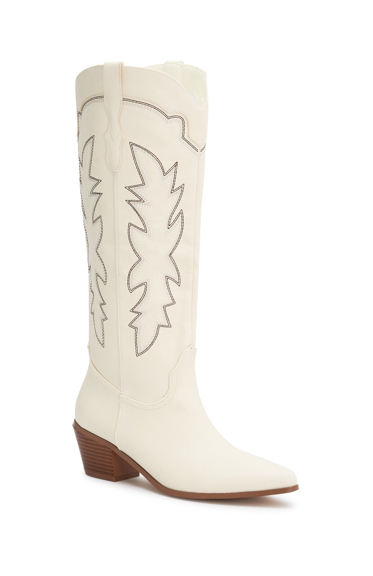 Trending Briar Knee High Cowboy Boots Cream