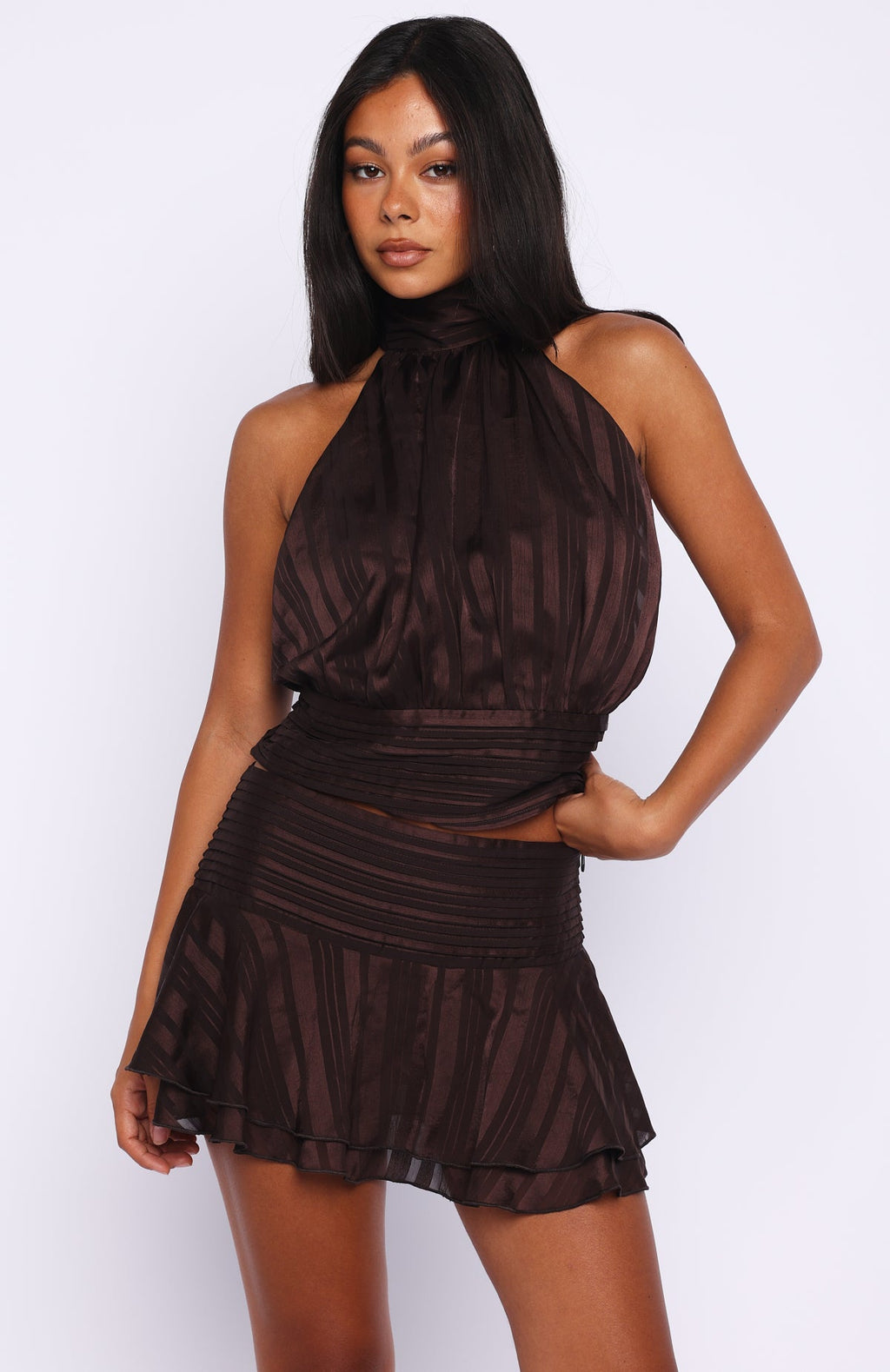 Trending Brightened My Day Halter Top Chocolate