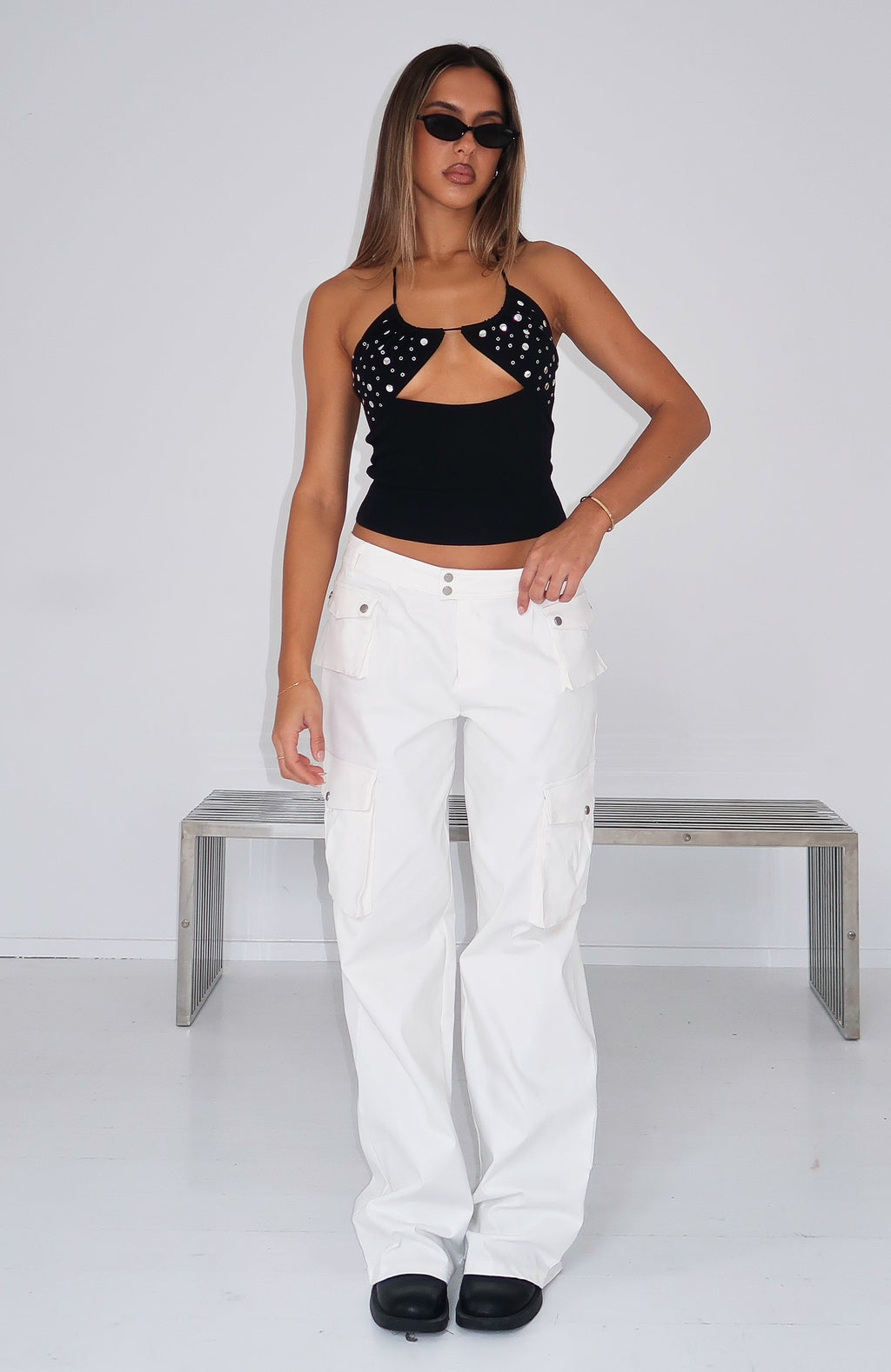 Trending Cant Compete Cargo Pants Off White