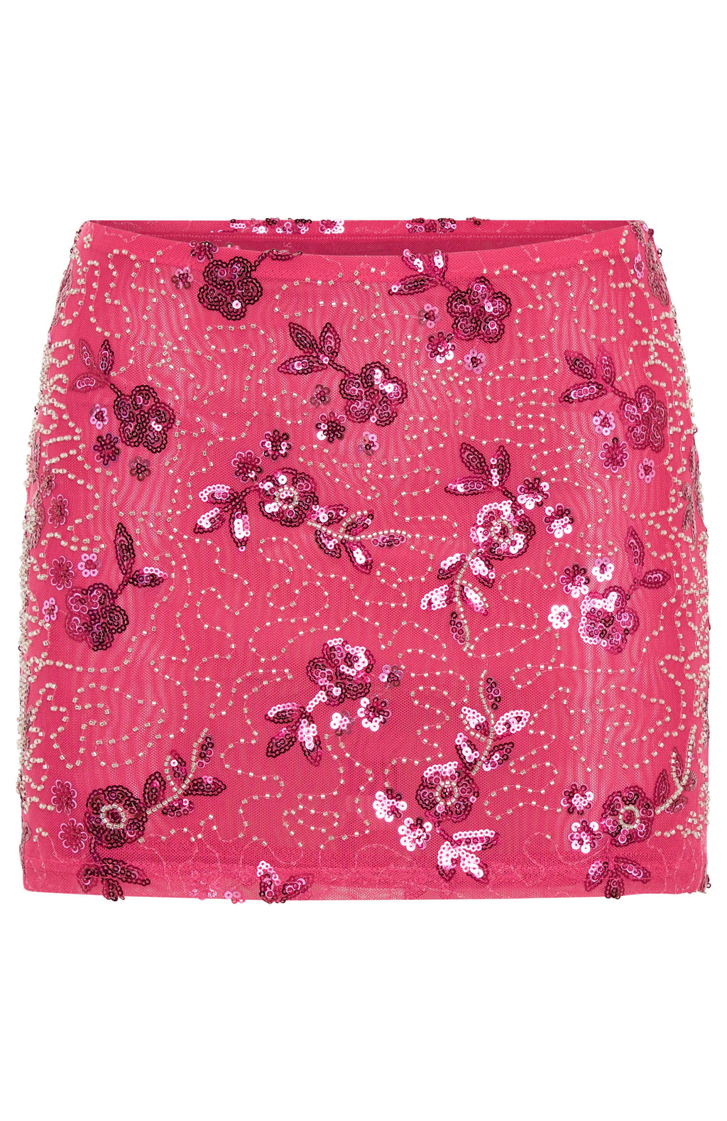 Trending Capri Cove Beaded Mini Skirt Pink