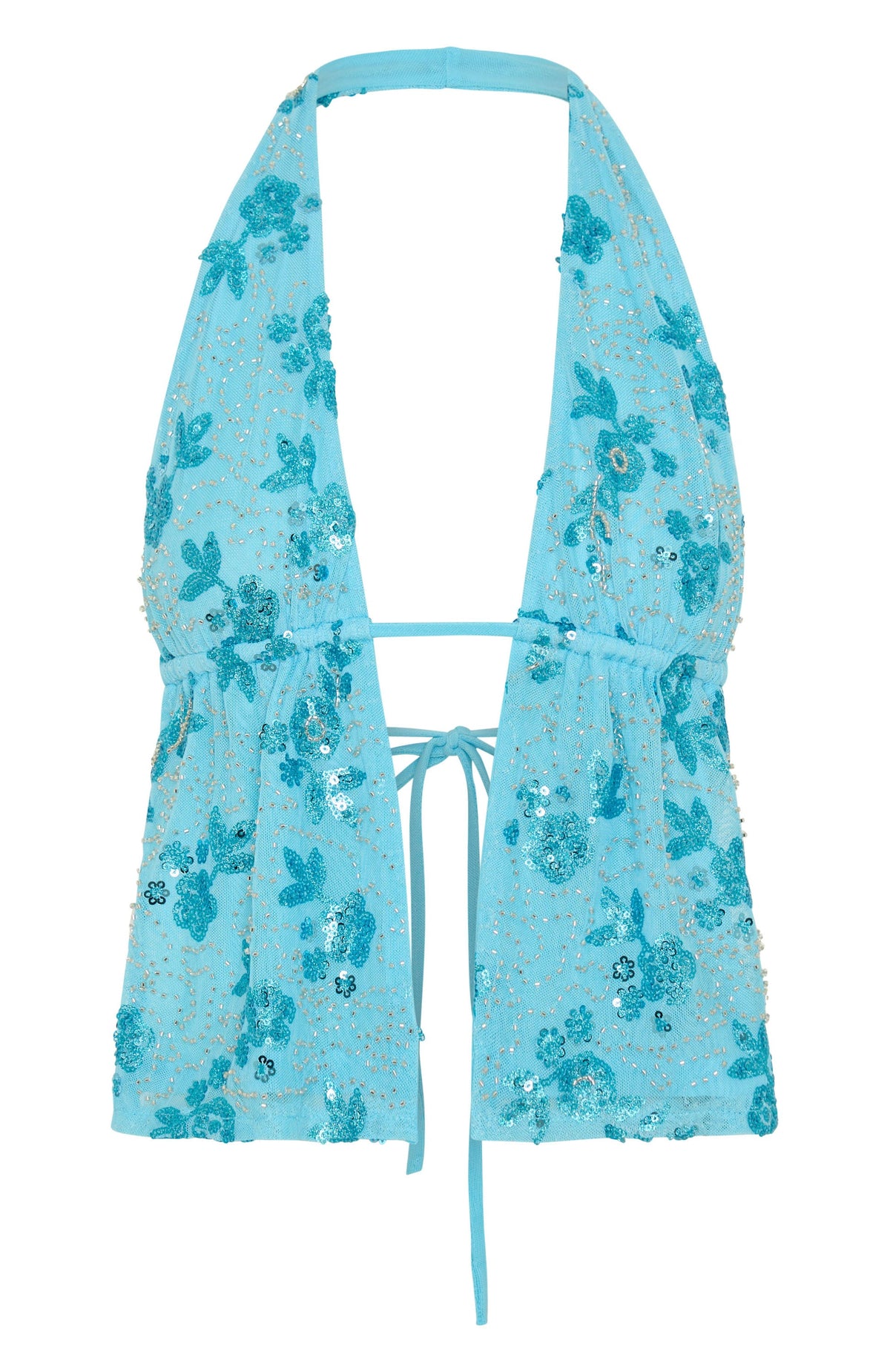 Trending Capri Cove Beaded Top Baby Blue