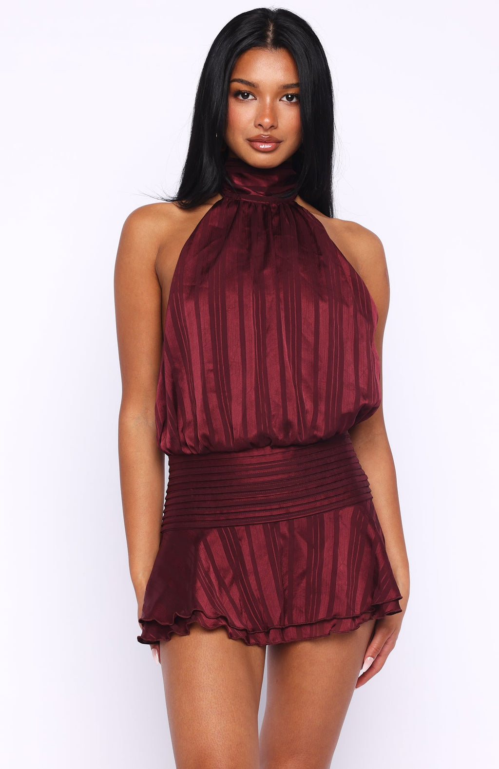 Trending Captivate My Focus Mini Dress Wine