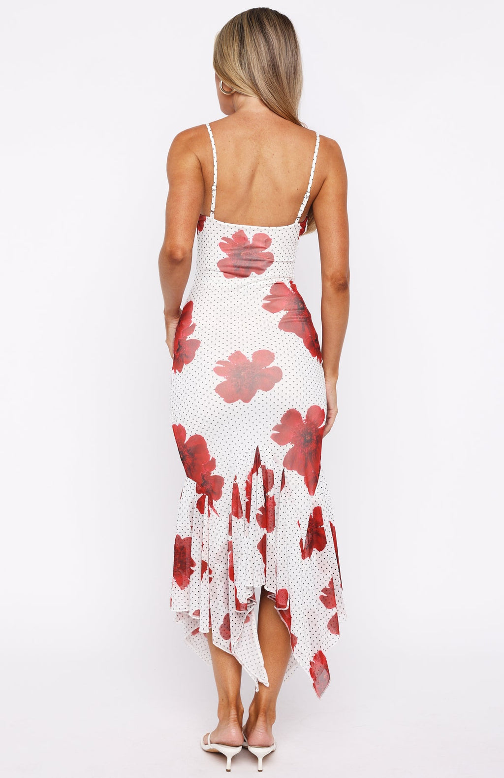 Trending Castaway Midi Dress White Scarlet Bloom