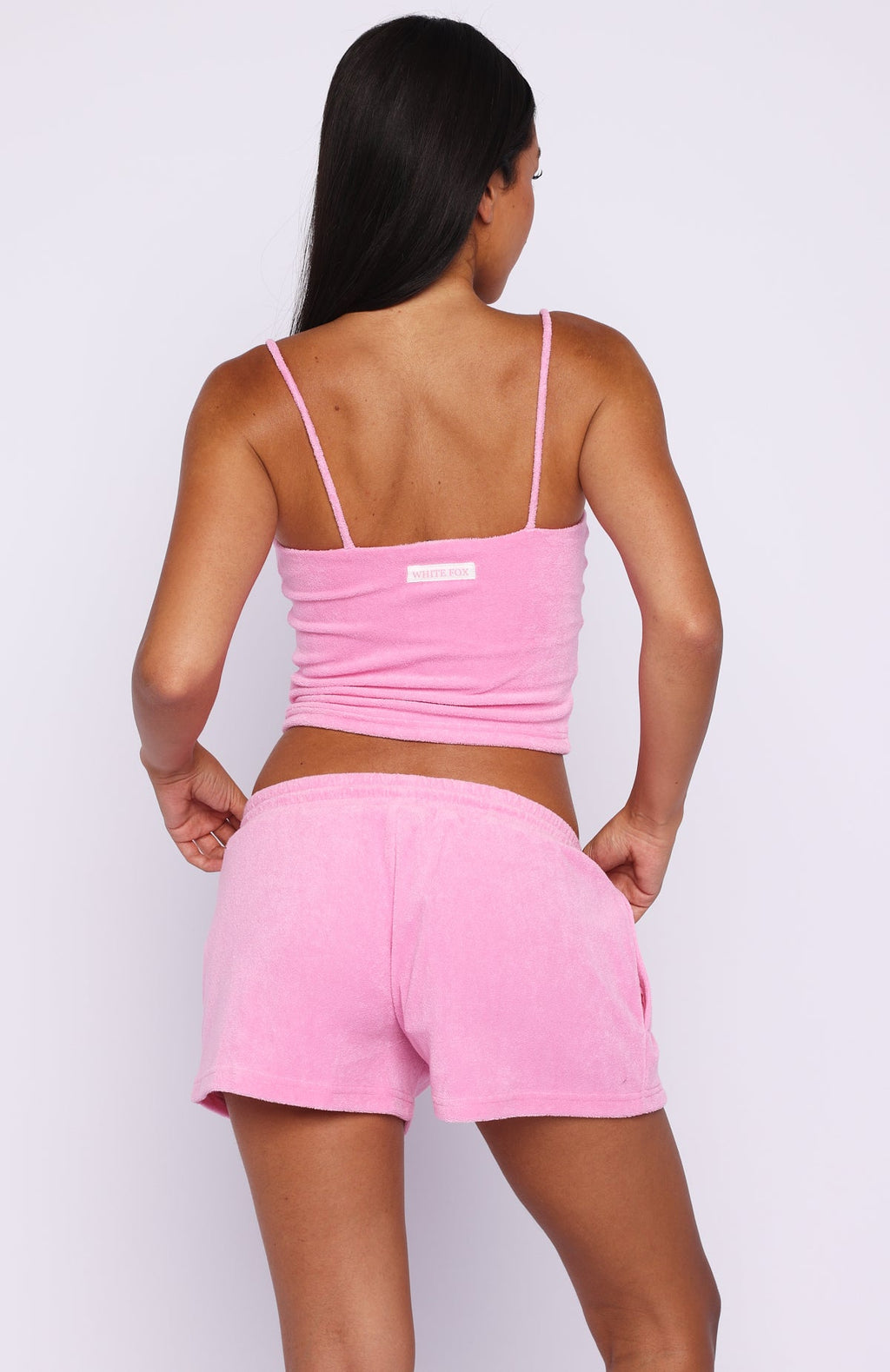 Trending Causing Commotion Terry Lounge Shorts Pink