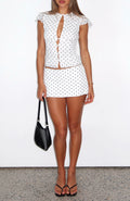Trending Choose Wisely Mini Skort WhiteBlack Polka Dot