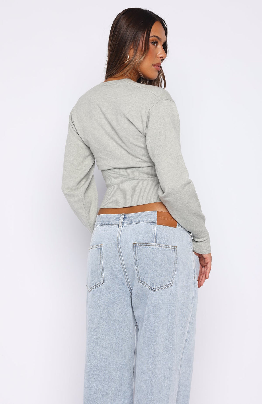 Trending Cindy Cinched Knit Top Grey