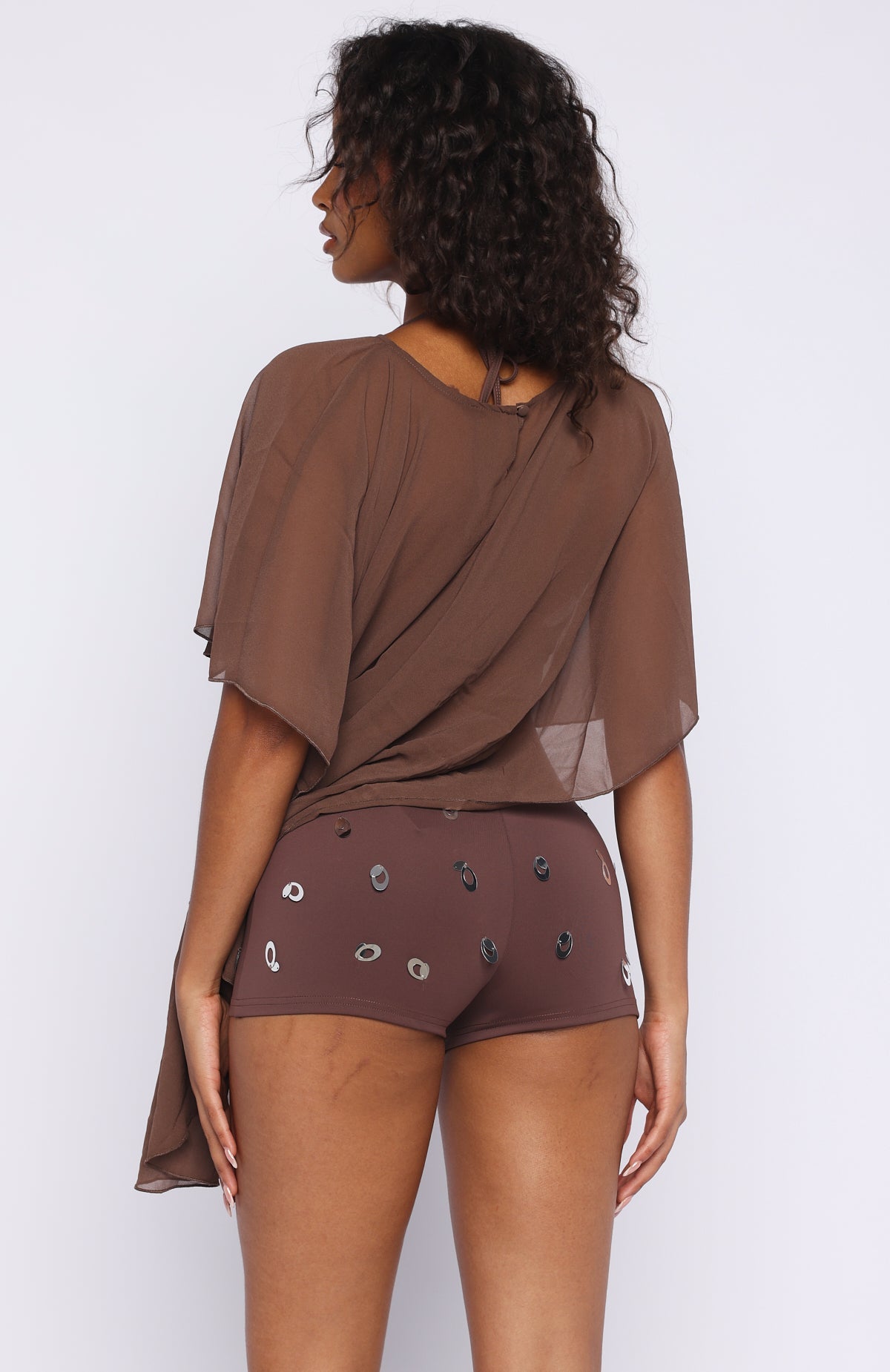 Trending Solar Shade Sequin Shorts Toasted Coconut