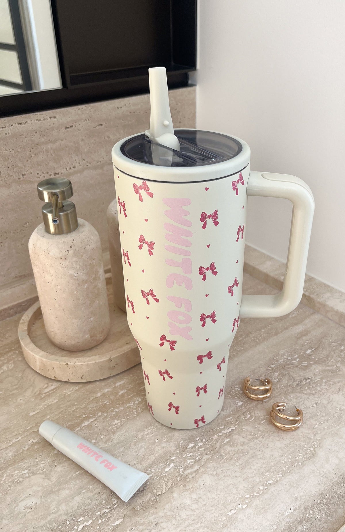 Trending Colson Drink Bottle 1.2 Litre Cream Bows