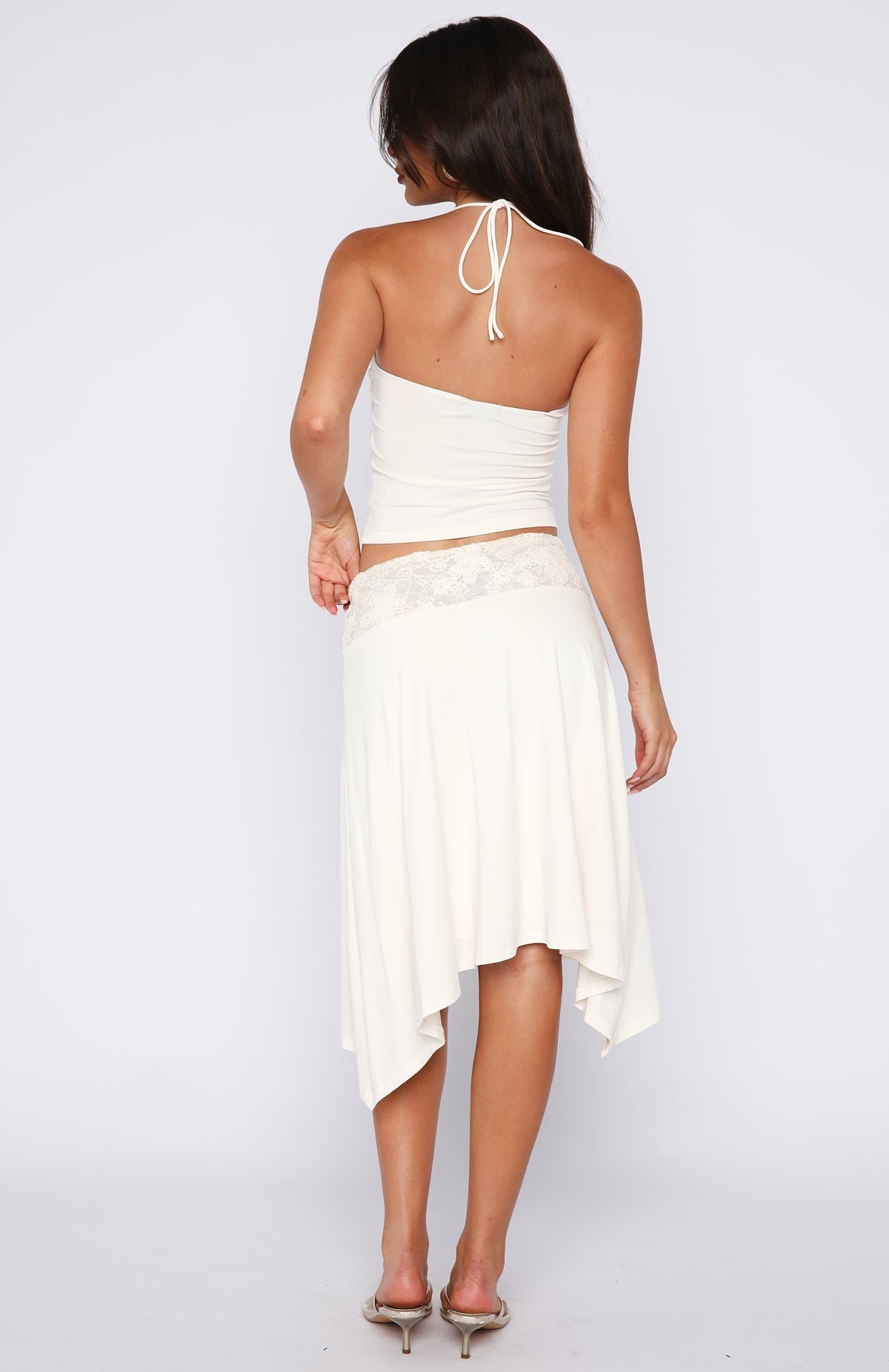 Trending Cool Chaos Midi Skirt Off White