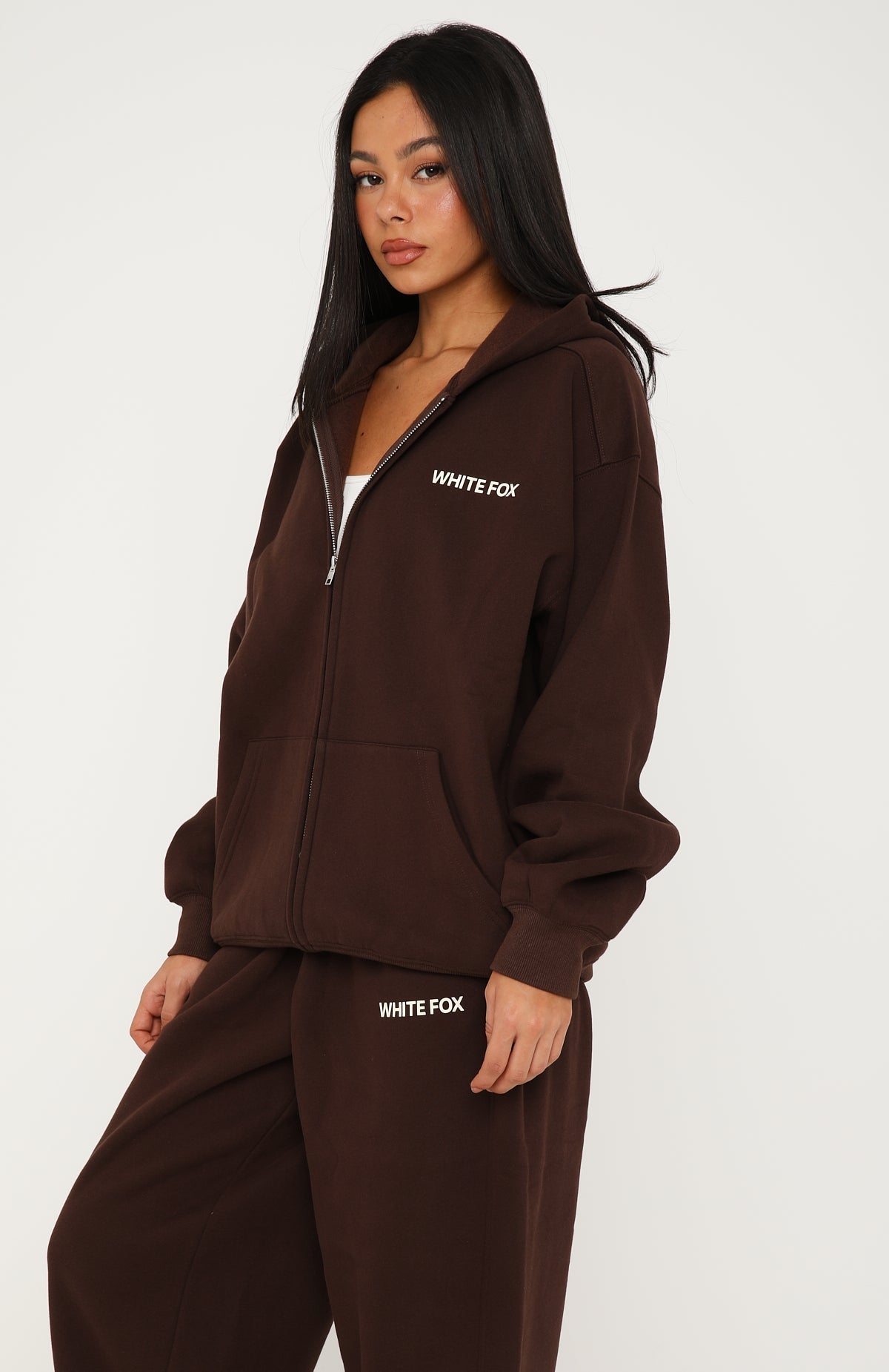 Trending Core Classic Zip Front Hoodie Chocolate