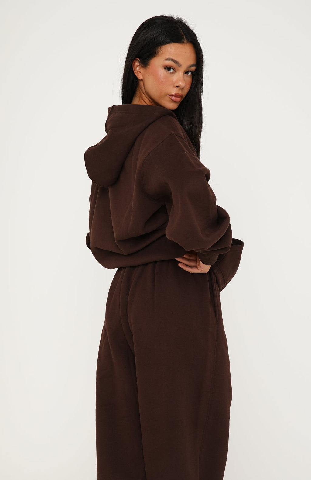Trending Core Classic Zip Front Hoodie Chocolate