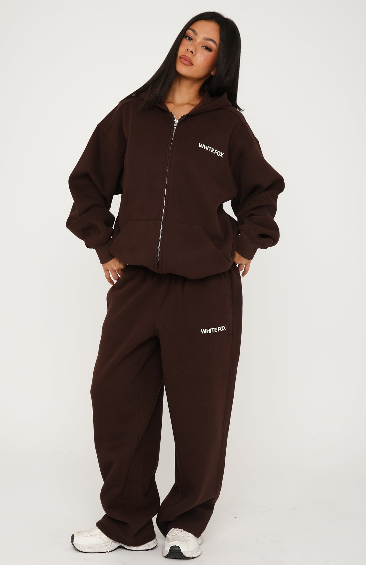 Trending Core Classic Zip Front Hoodie Chocolate