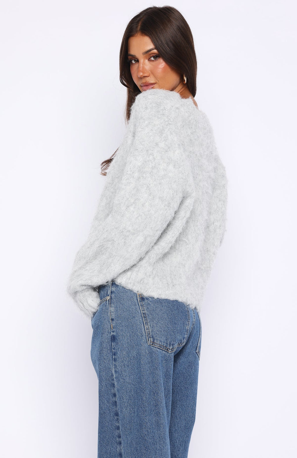 Trending Cozy Vibes Knit Cardigan Grey Marle