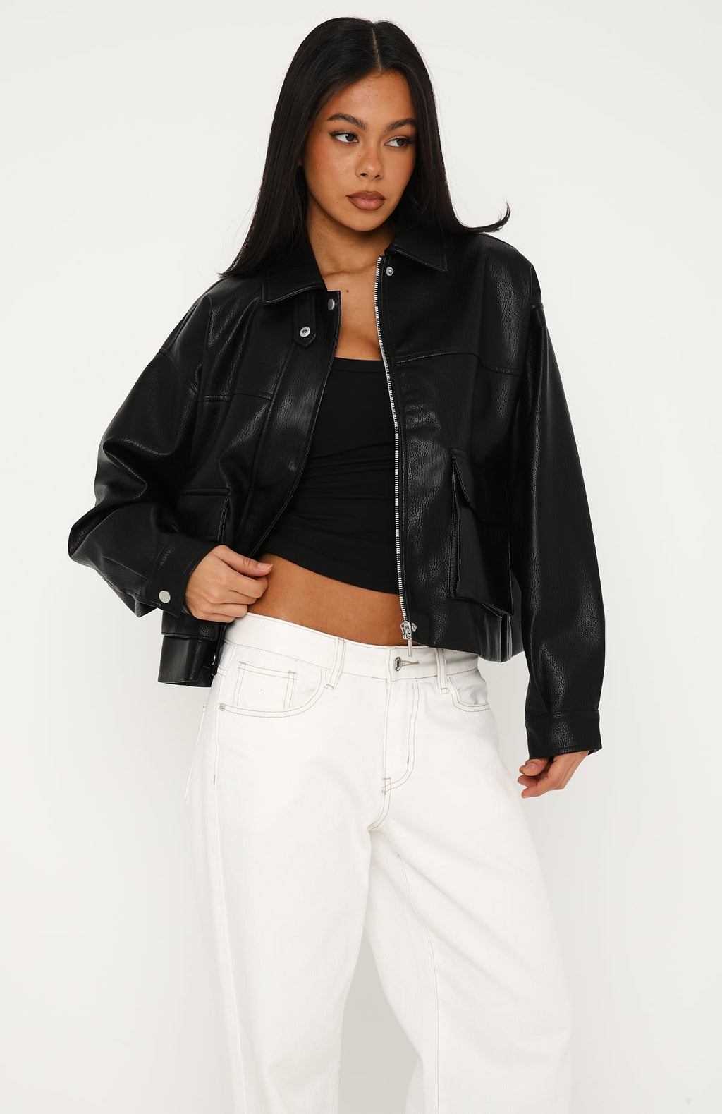 Trending Crave When Its Gone PU Jacket Black
