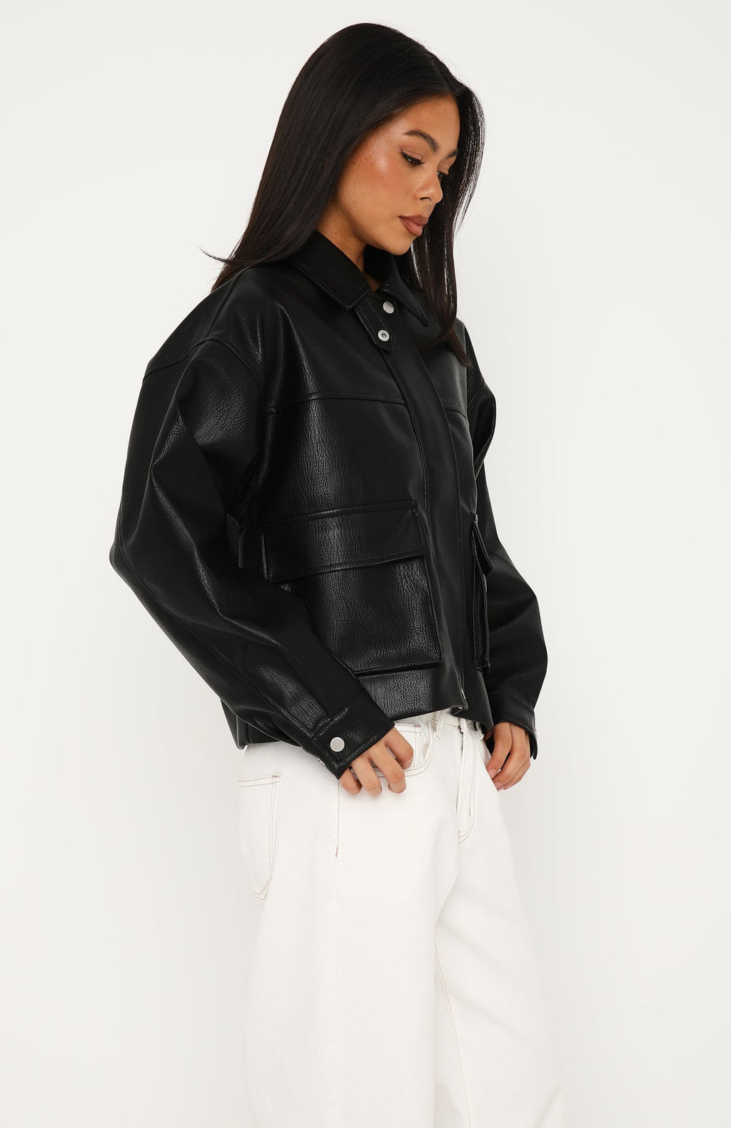 Trending Crave When Its Gone PU Jacket Black