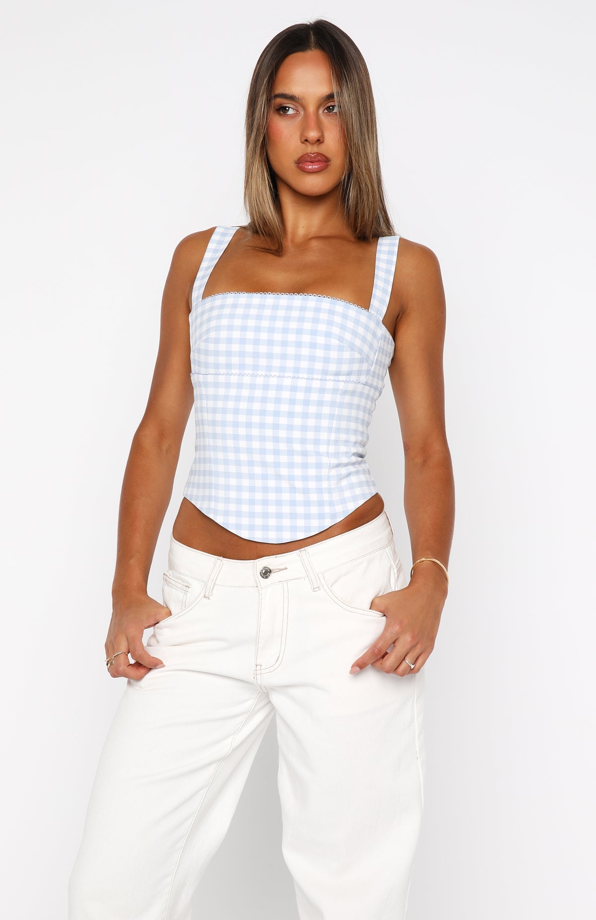 Trending Crossed Your Mind Bustier Baby Blue