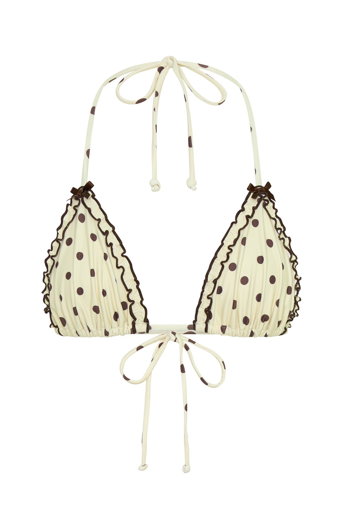 Trending Daphne Bikini Top CreamChoc Polka Dot