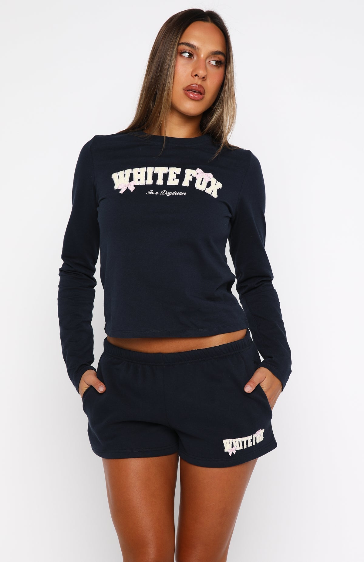 Trending Daydreamers Madeline Lounge Shorts Navy