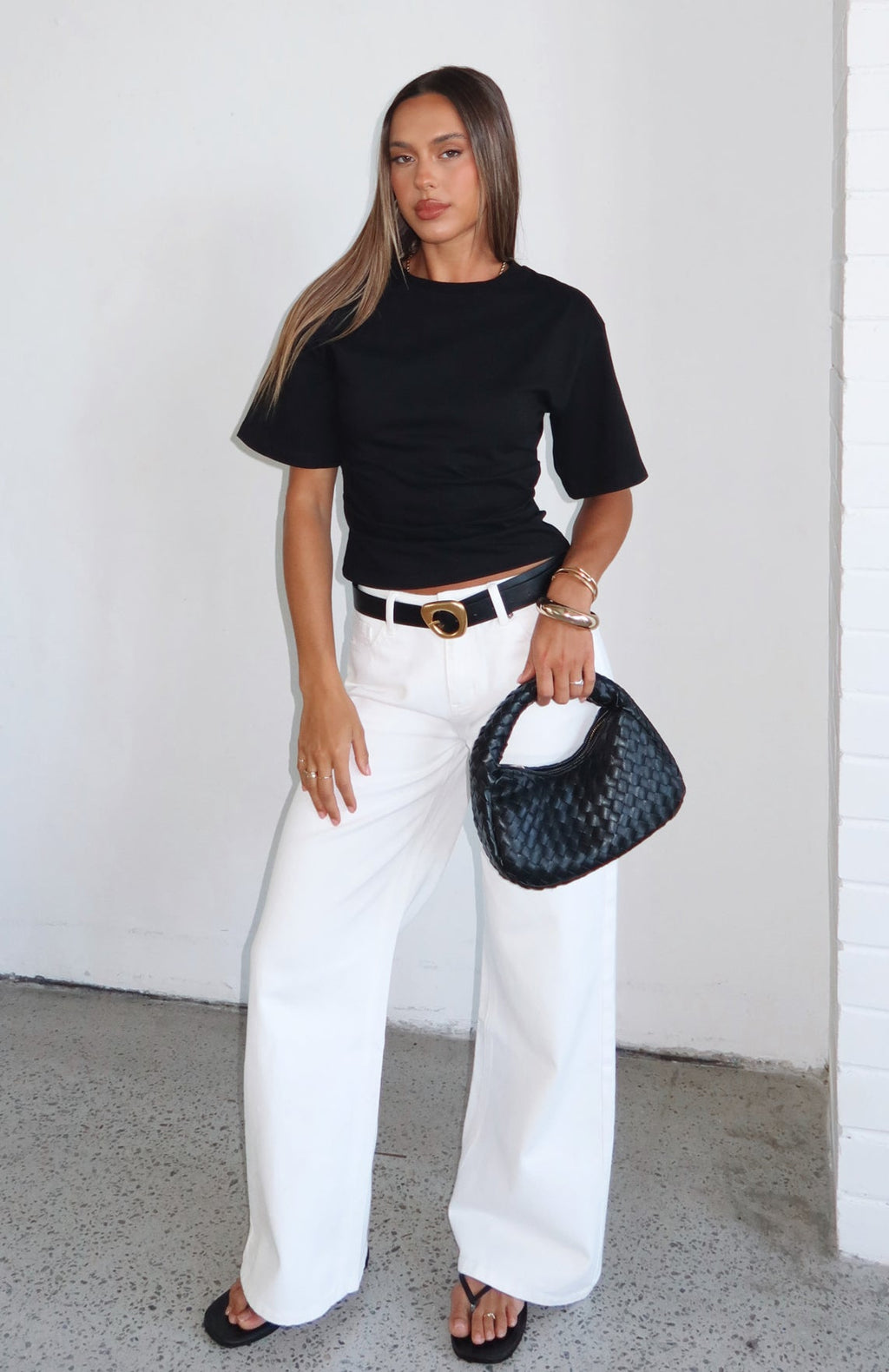 Trending Kalaya Mid Rise Wide Leg Jeans Off White