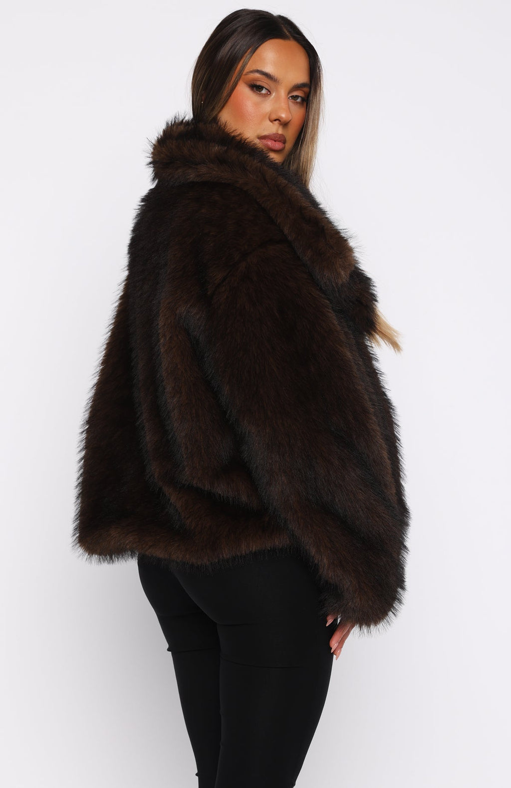 Trending Dirty Martini Faux Fur Jacket Chocolate