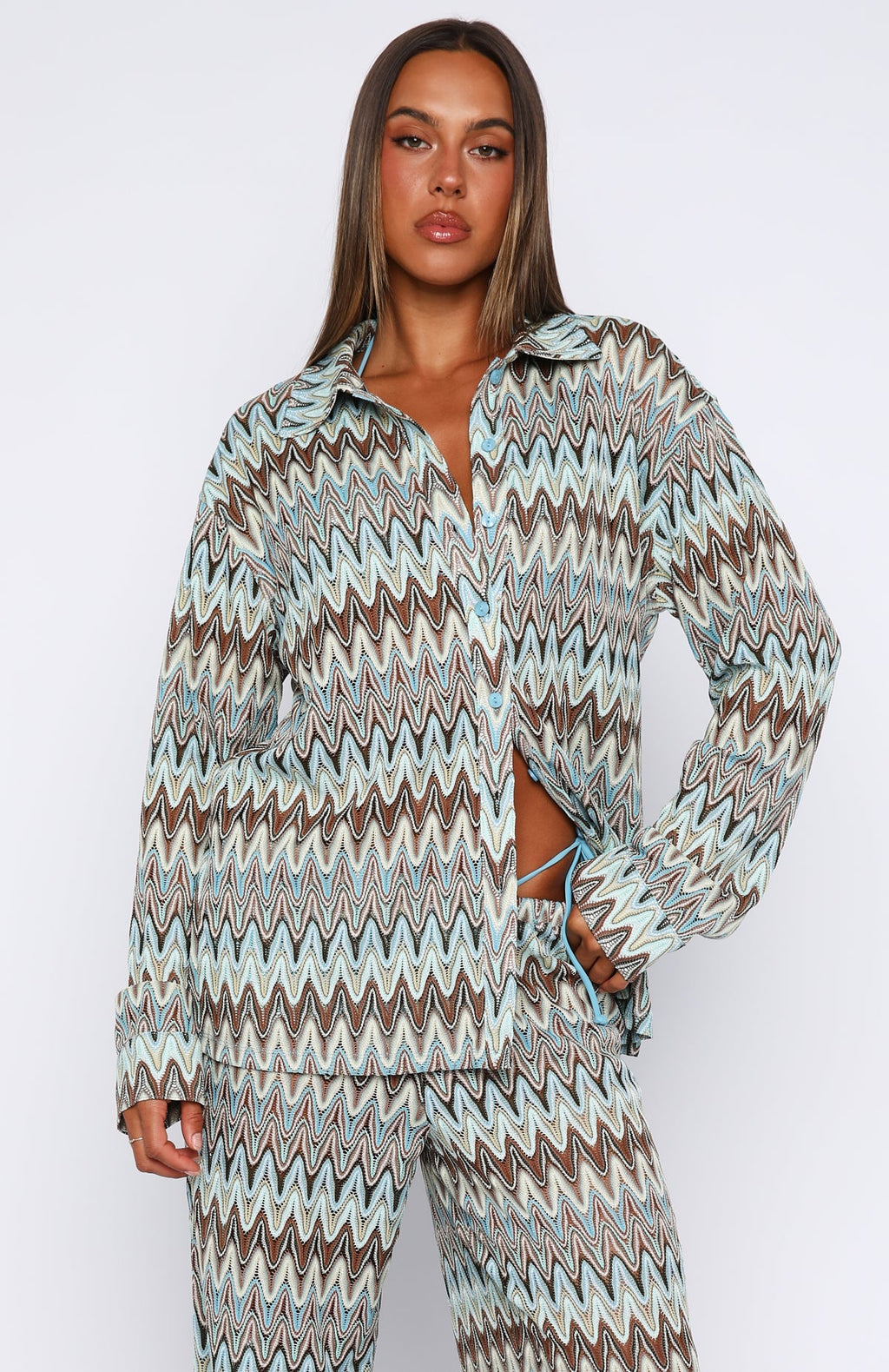 Trending Doll Behaviour Long Sleeve Shirt Ocean Waves